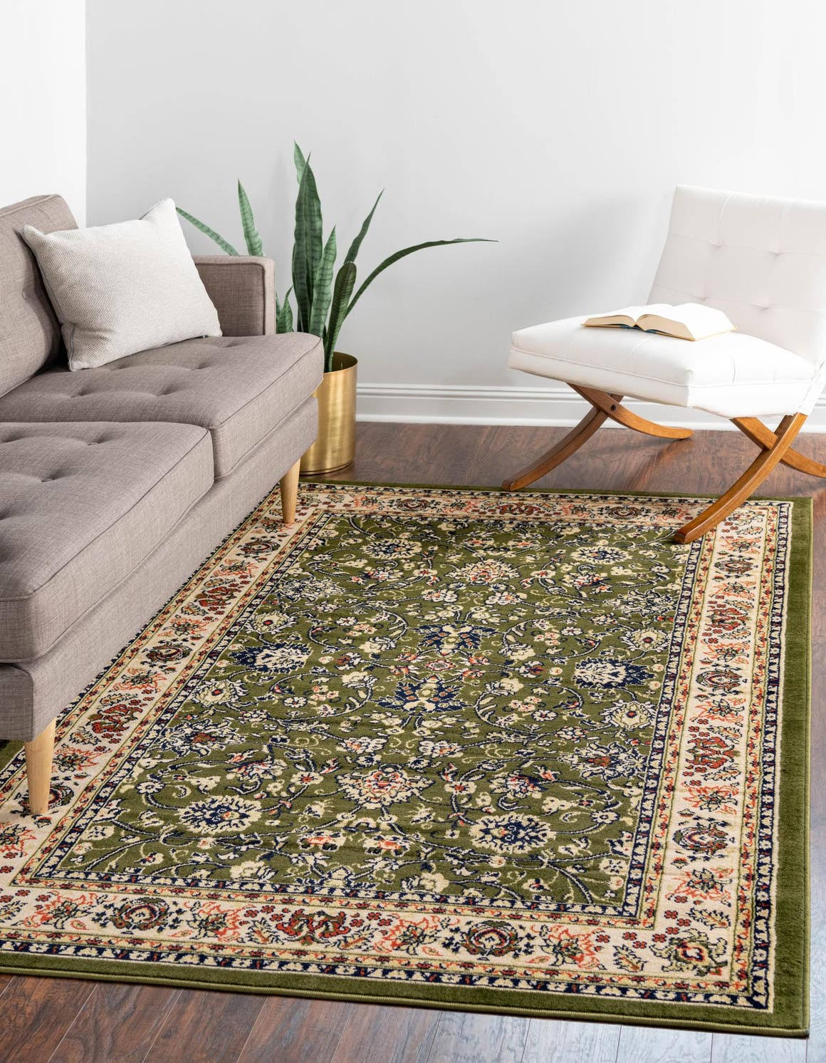 Kashan Design 5x7 Green Area Rug