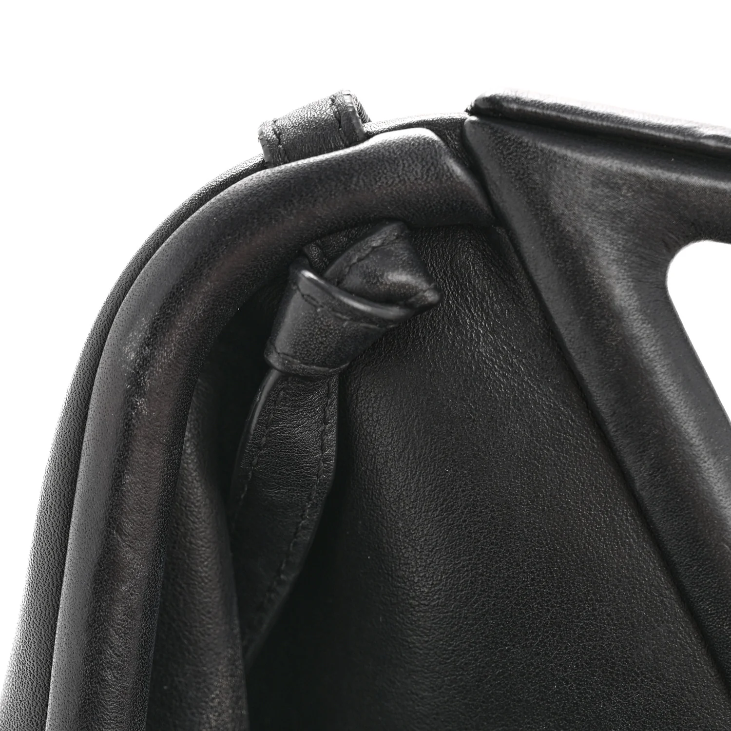Calfskin Small The Point Triangle Bag Black