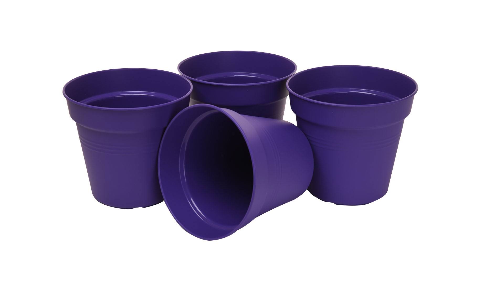 Mintra Home Garden Pots 4pk (Purple, 15cm Diameter (5.9in))