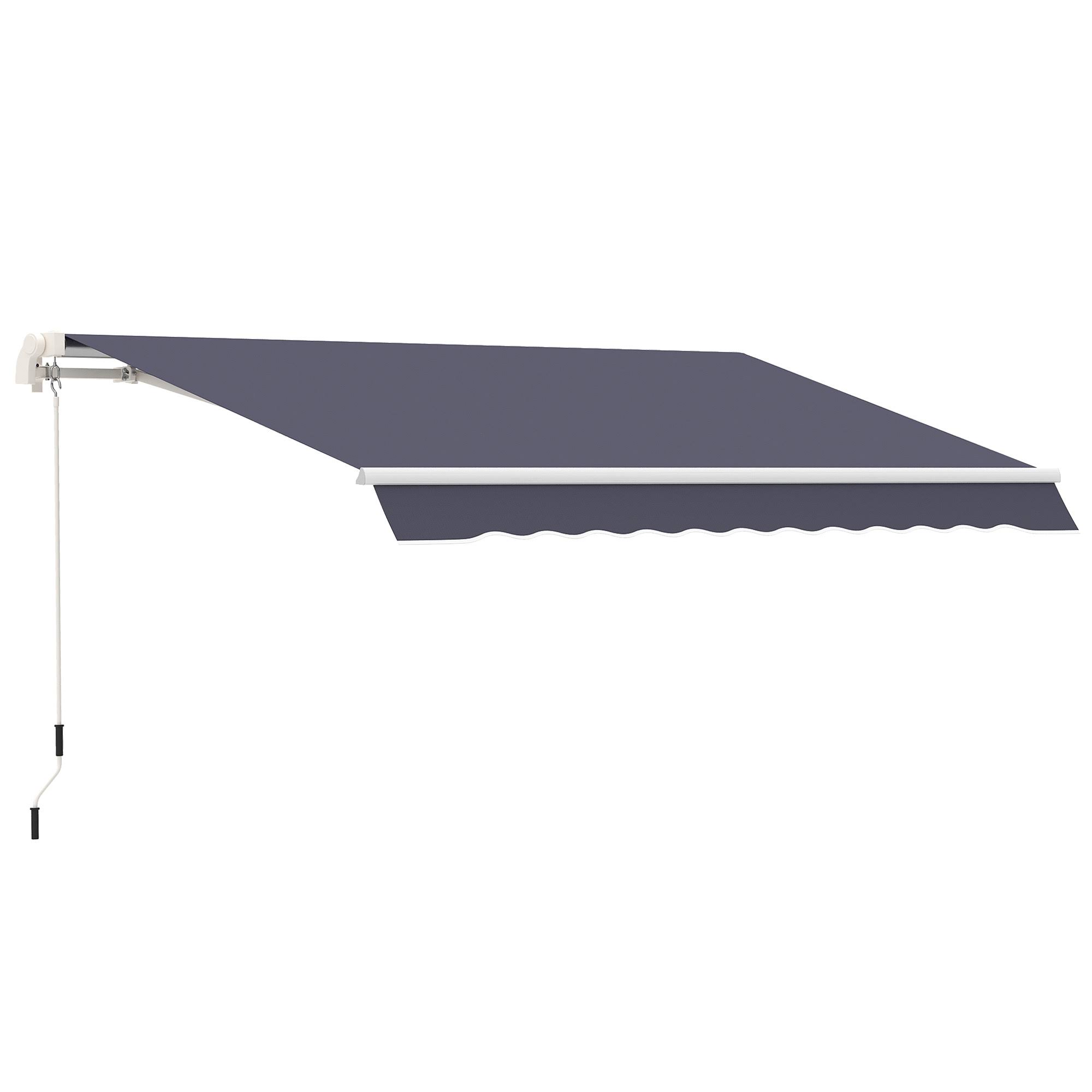 Outsunny 10' x 8' Manual Retractable Awning Sun Shade Shelter for Patio Deck Yard UV Protection and Easy Crank Opening Blue