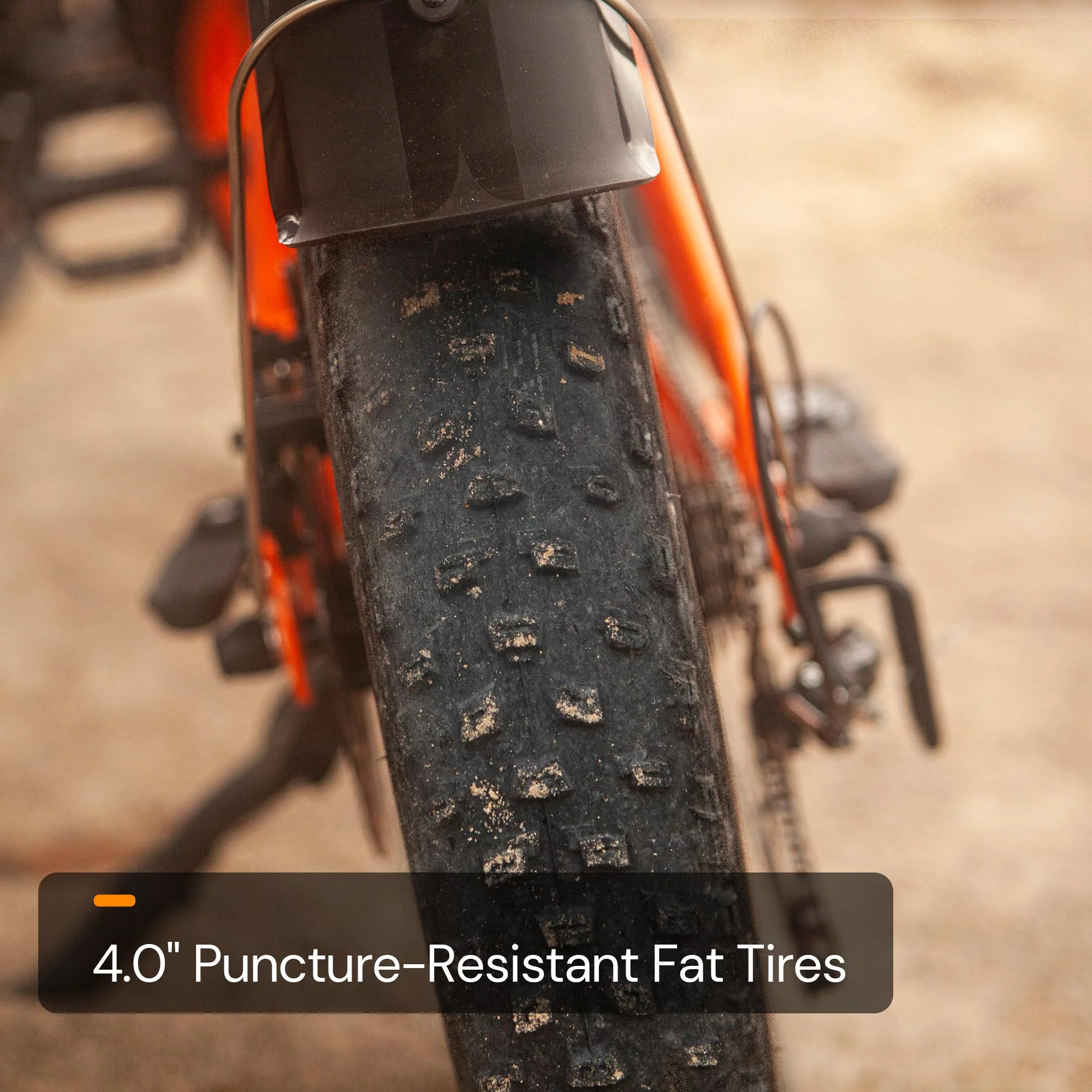Electric Bike, Peak 1500W 35MPH 20" Fat Tire E Mountain Bikes, 52V 20Ah Ebike for Adults, Full Suspension Hydraulic Brakes UL2849 Orange Image 4