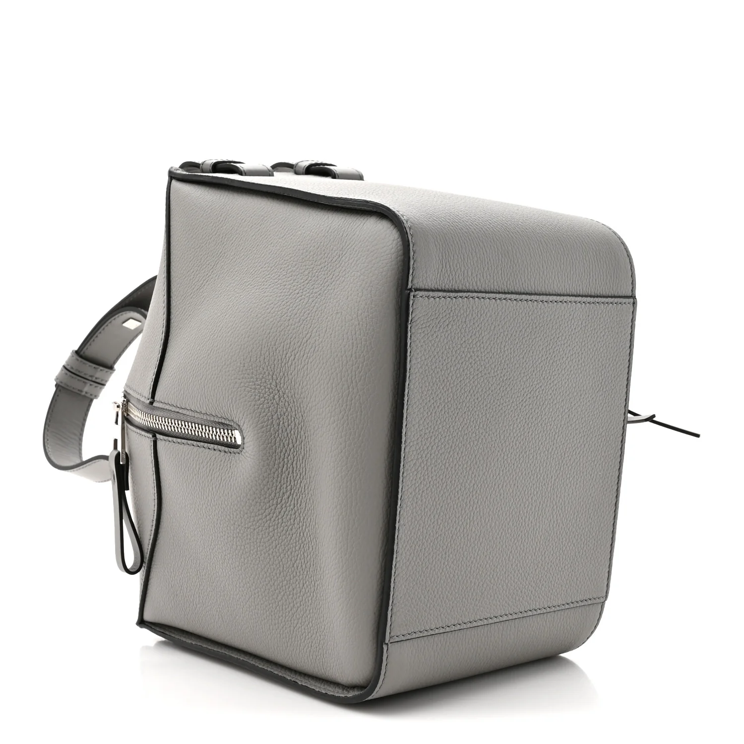 Grained Calfskin Mini Hammock Shoulder Bag Pearl Grey