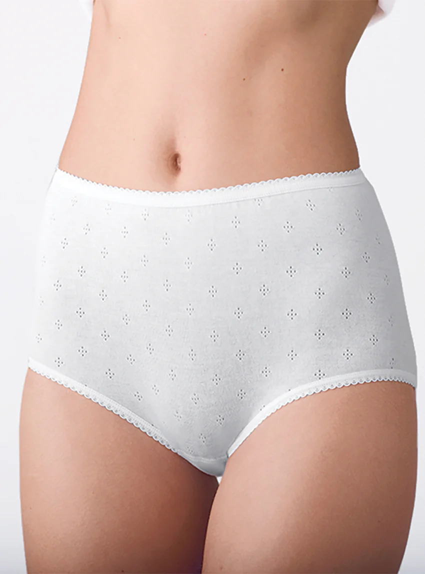 Culotte femme maille fantaisie blanche