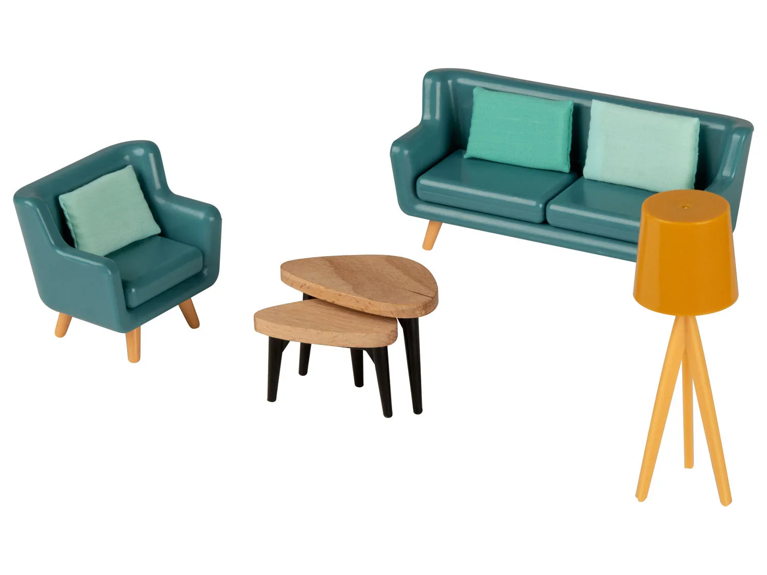 Playtive Maison de poupe XXL en bois, 54 pices