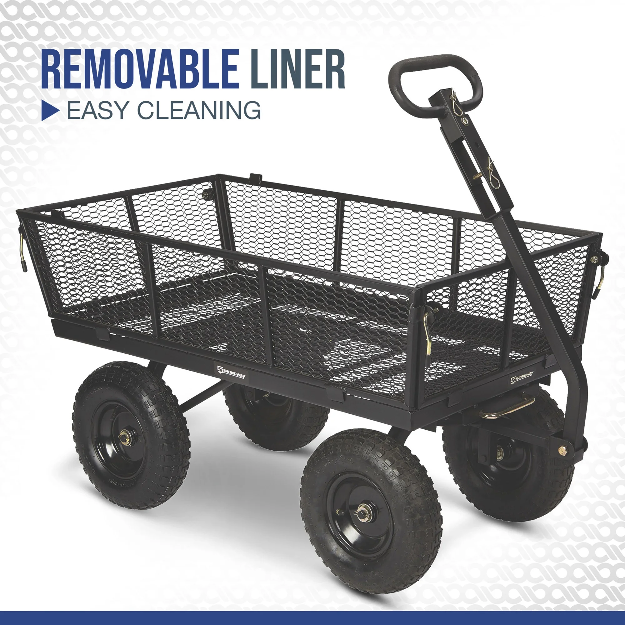 Steel Dump Cart with Removable Liner, 1200-Lb., 9 Cu. Ft. Capacity, 50in.L x 24in.W - Image 4