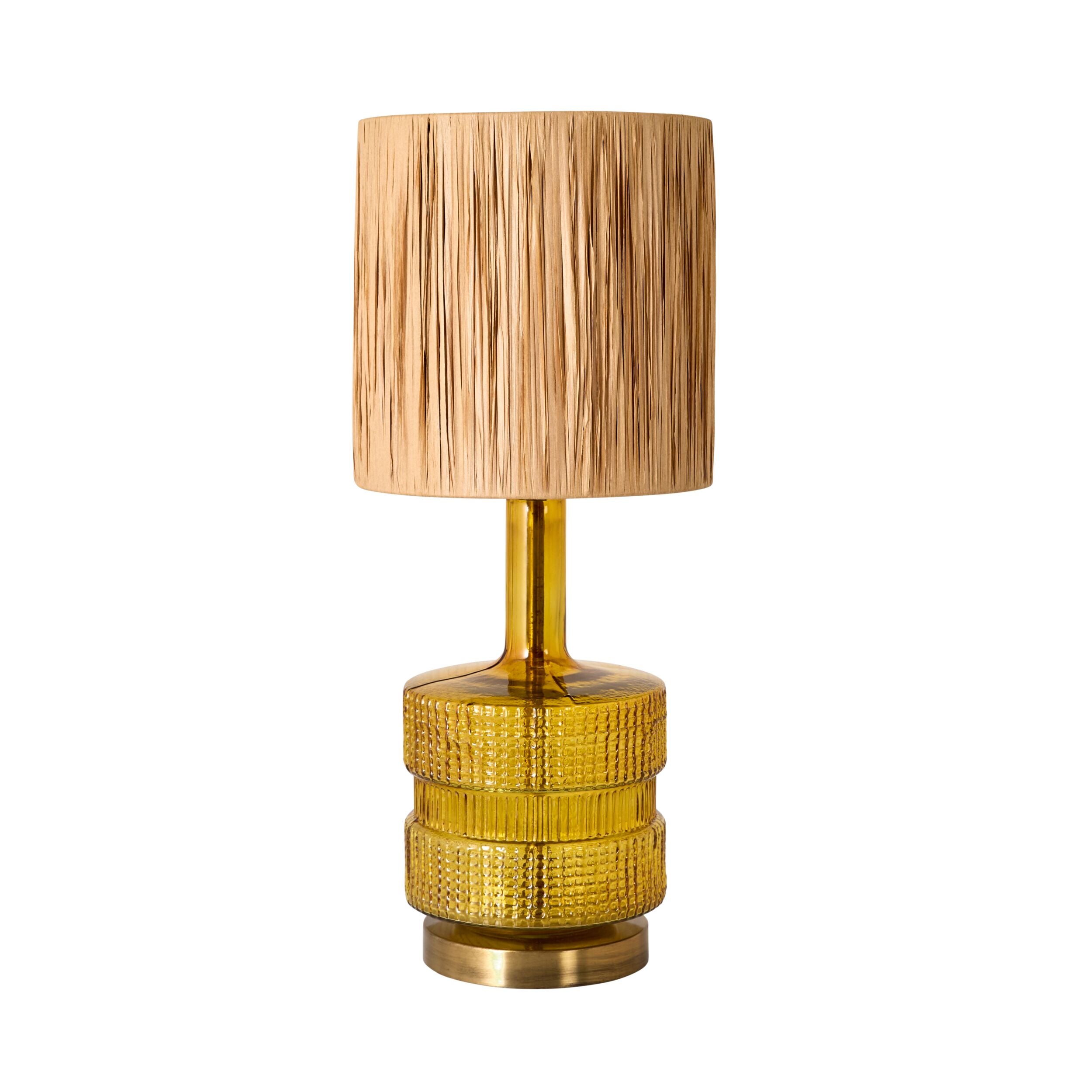 Rosa Glass Table Lamp Amber 60cm