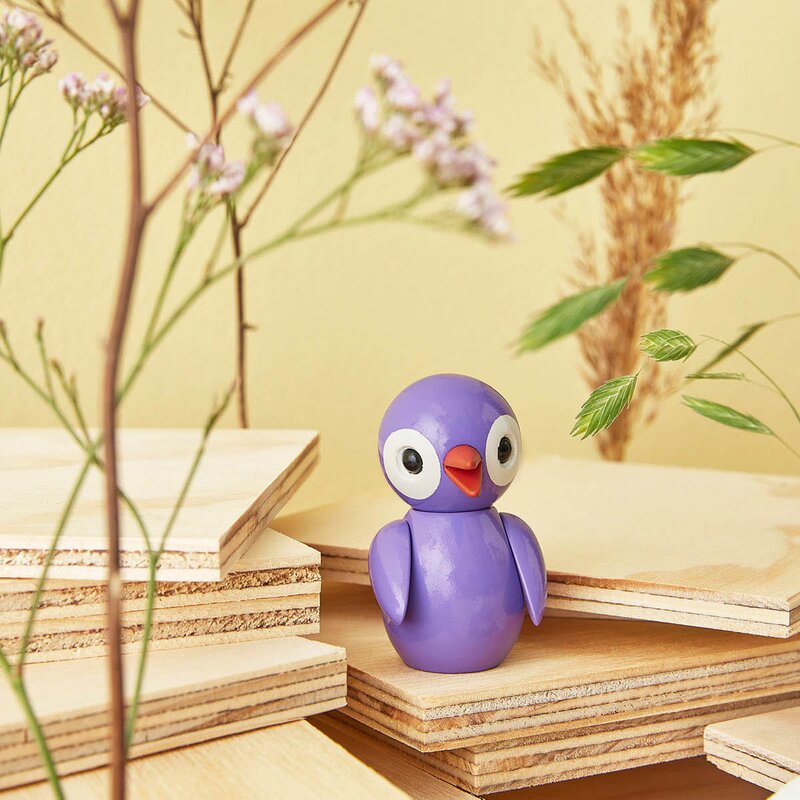 Spring Birds trefigur 6,5 cm playful purple