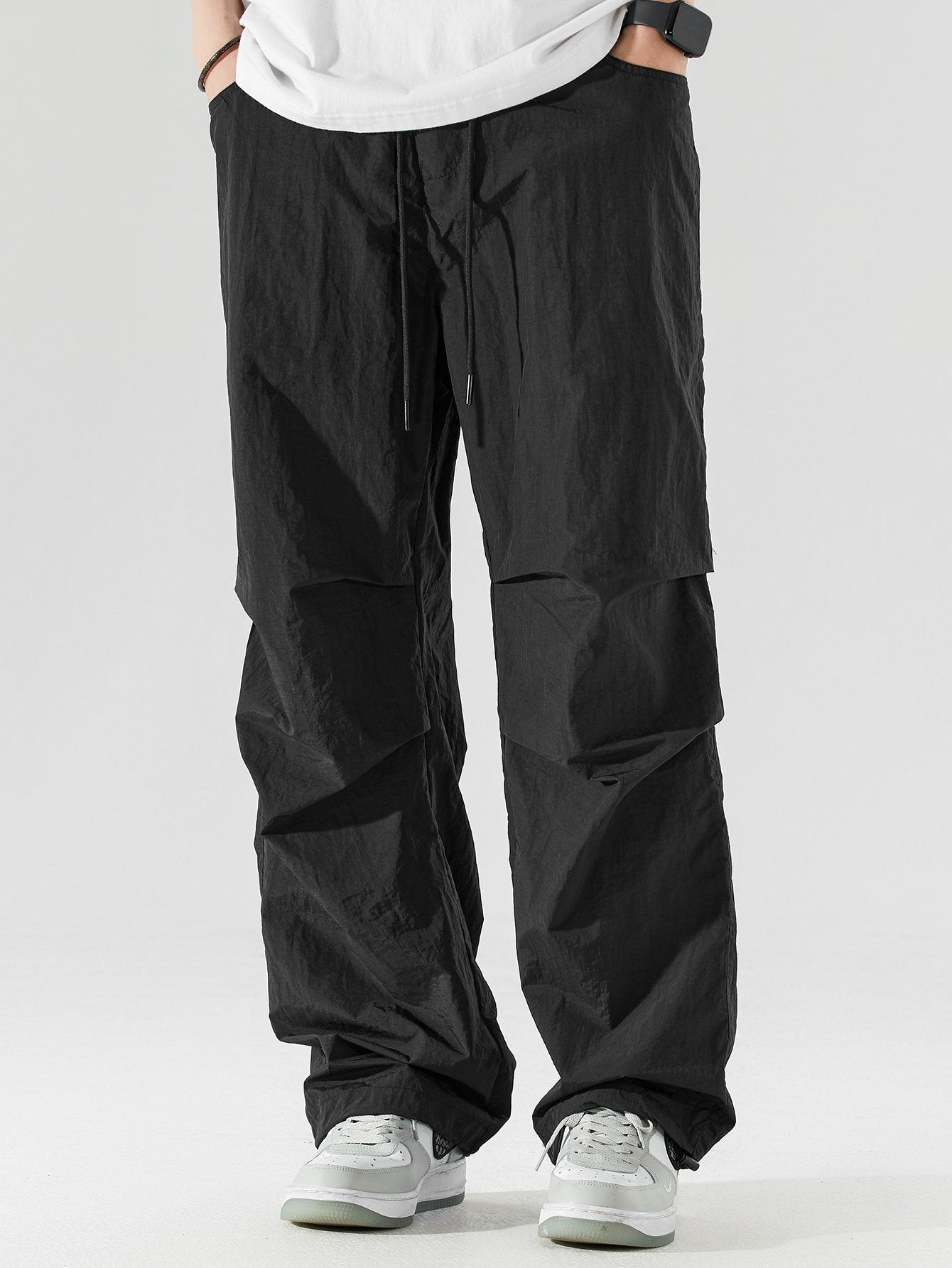 Pantalon parachute à taille élastique