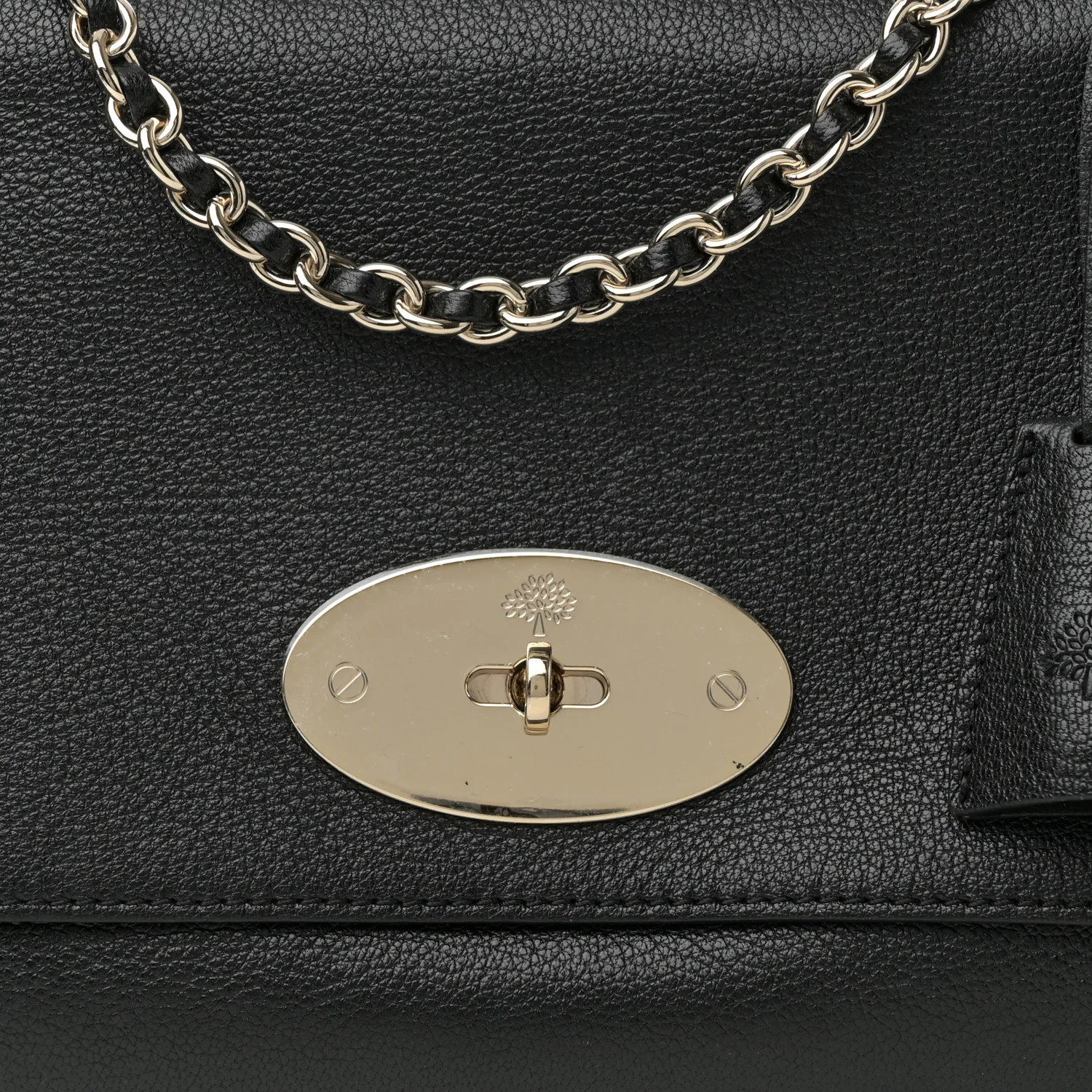 Glossy Goatskin Medium Lily Black