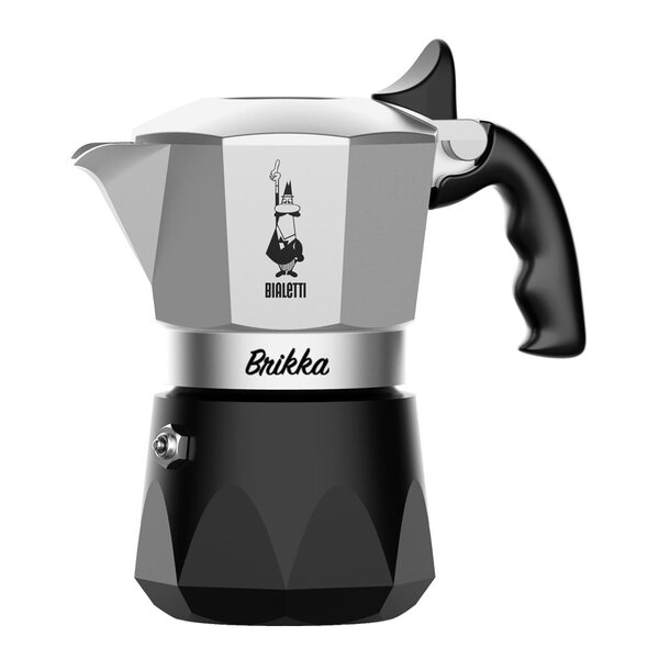 Brikka espressokanne 2 kopper 10 cl grå/svart