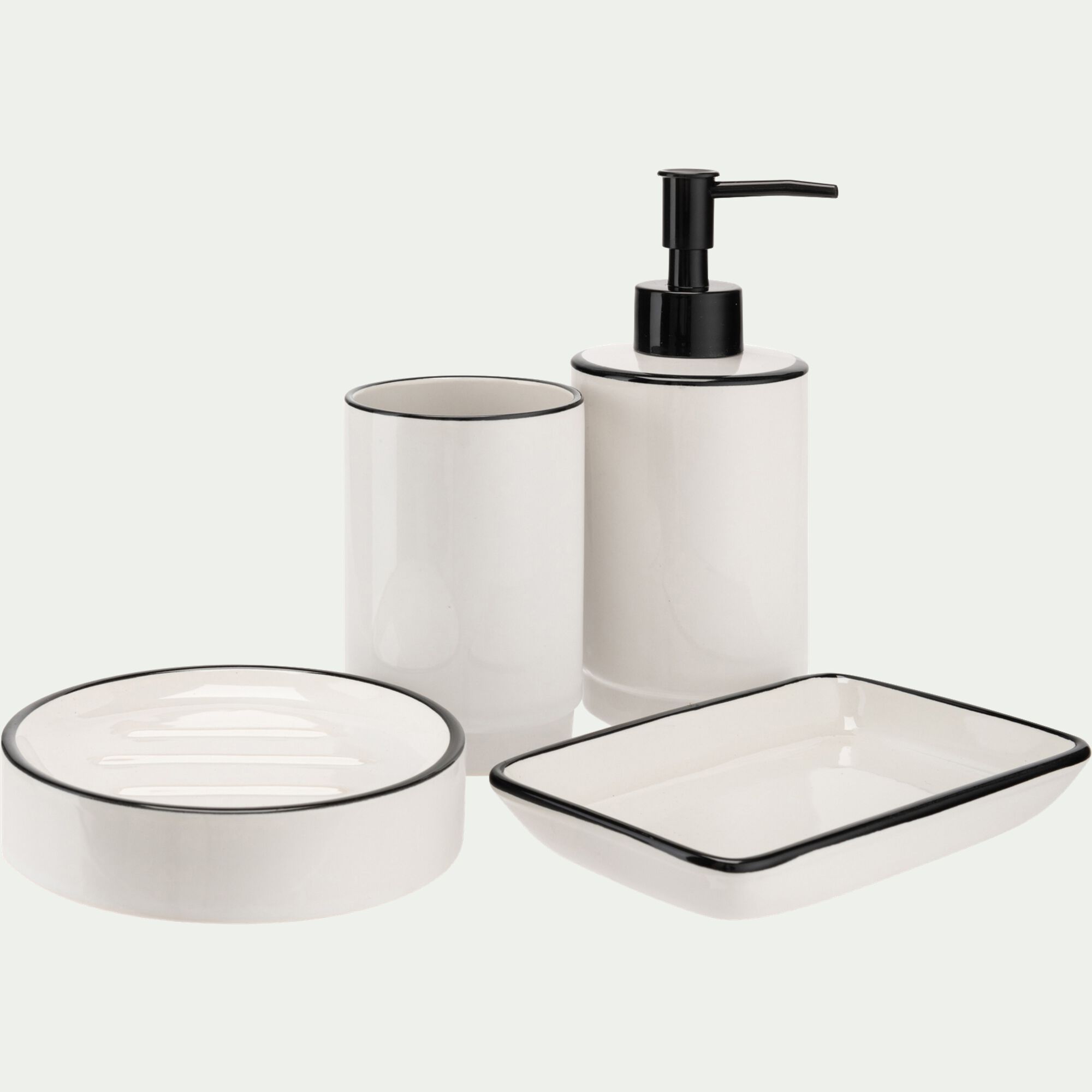 DIVI - Porte savon rectangle en grès - blanc L23cm