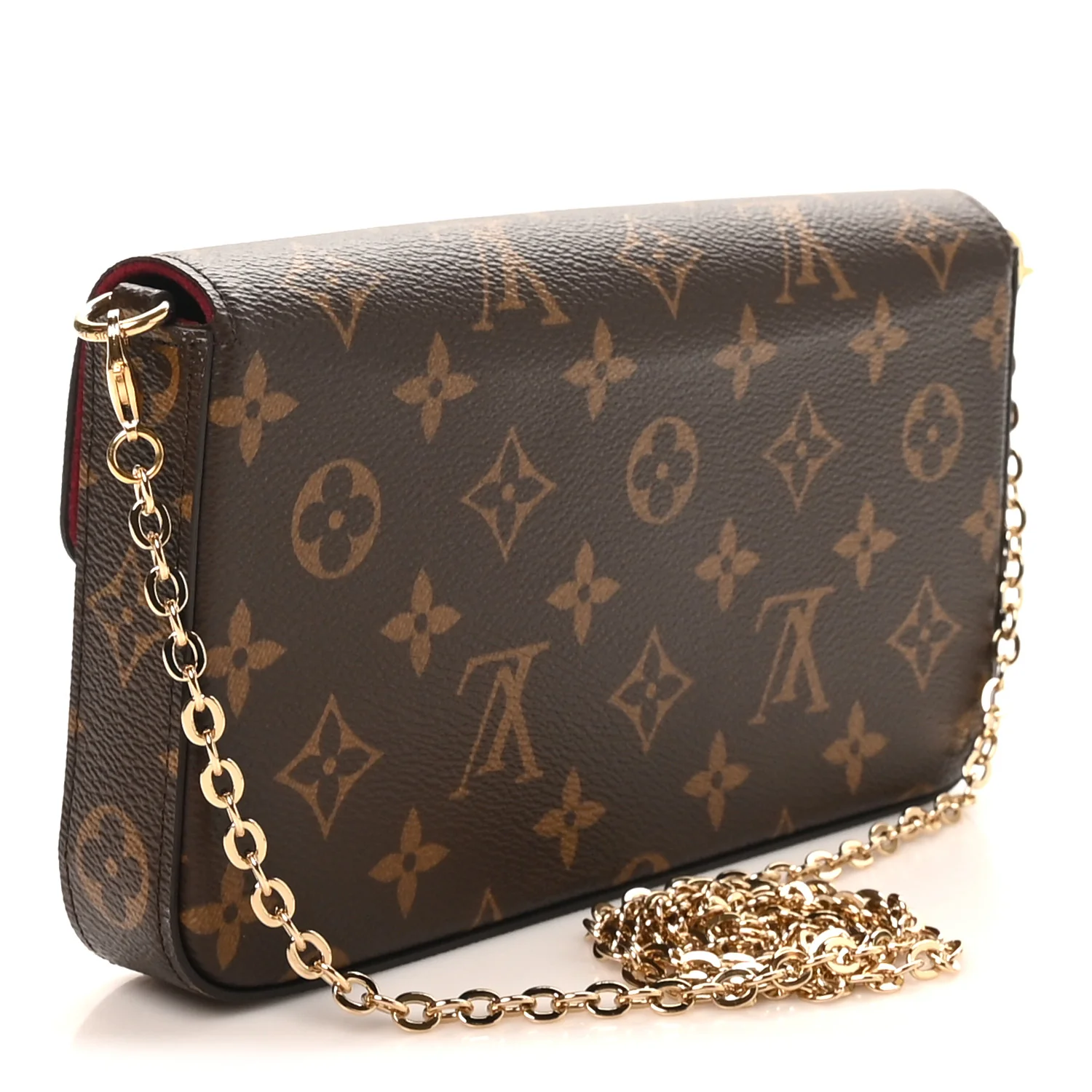 Monogram Pochette Felicie Chain Wallet Fuchsia