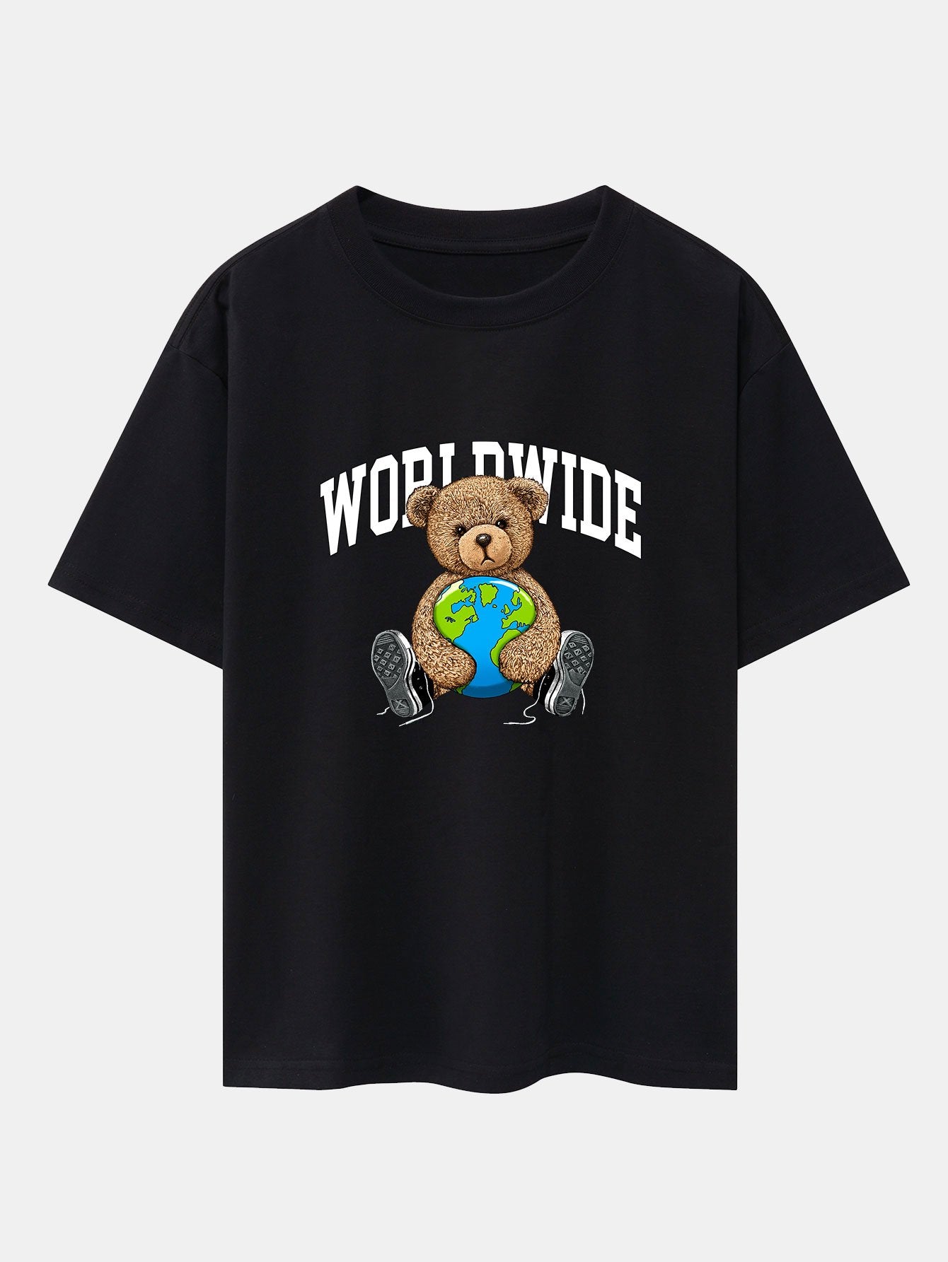 T-shirt oversize épais à imprimé ours du monde entier