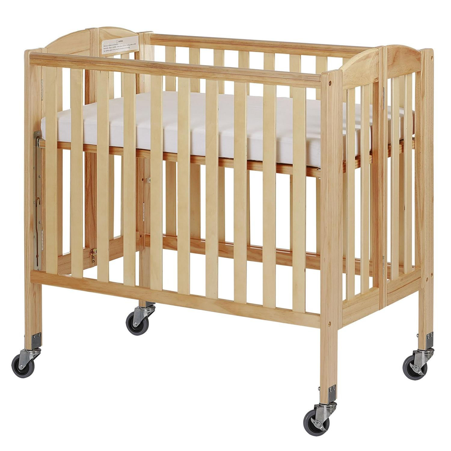 Birch 3-in-1 Folding Portable Mini Crib. Natural - Image 5