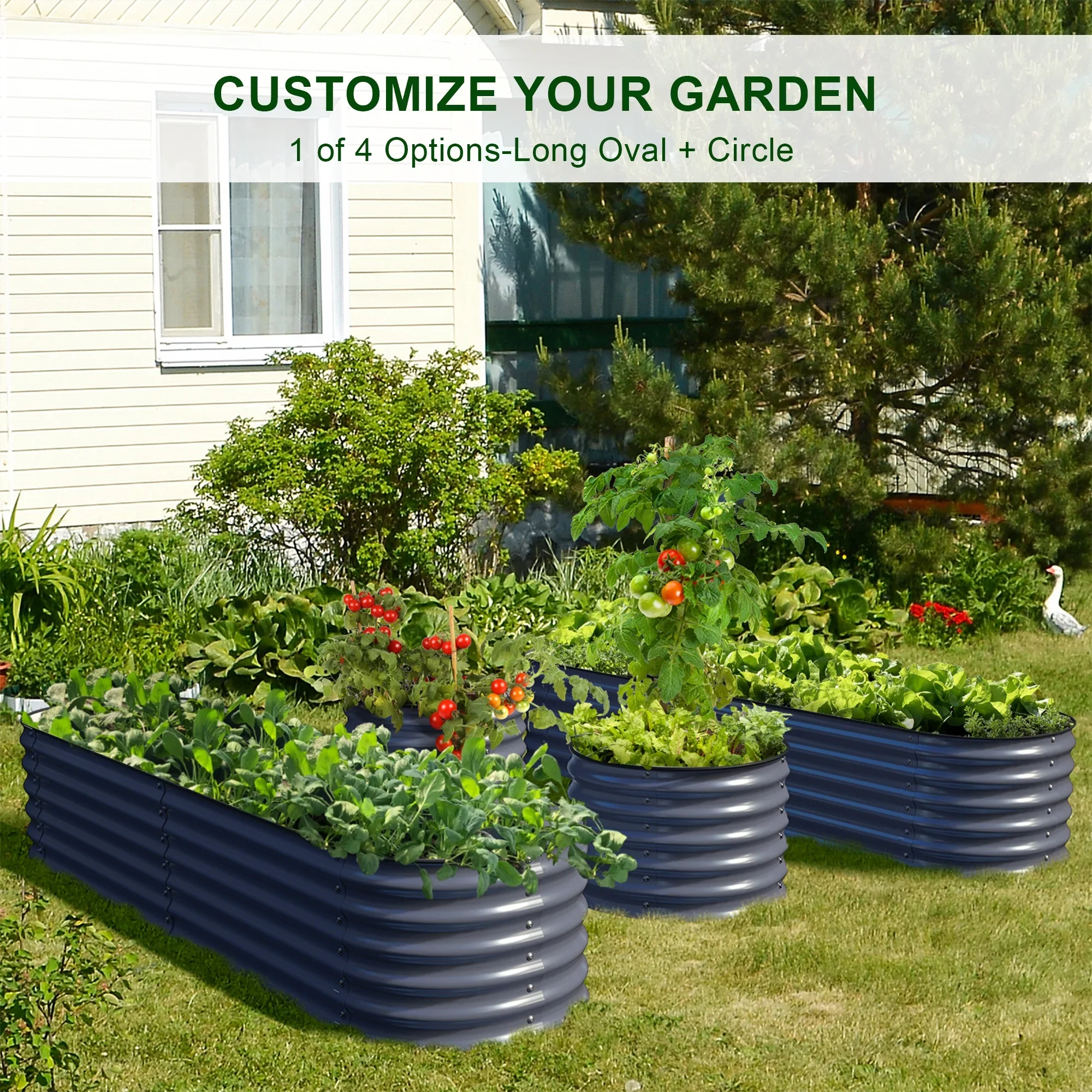 Olle 4-Style Modular Galvanized Raised Garden Beds [Build 1 of 4 Configurations]