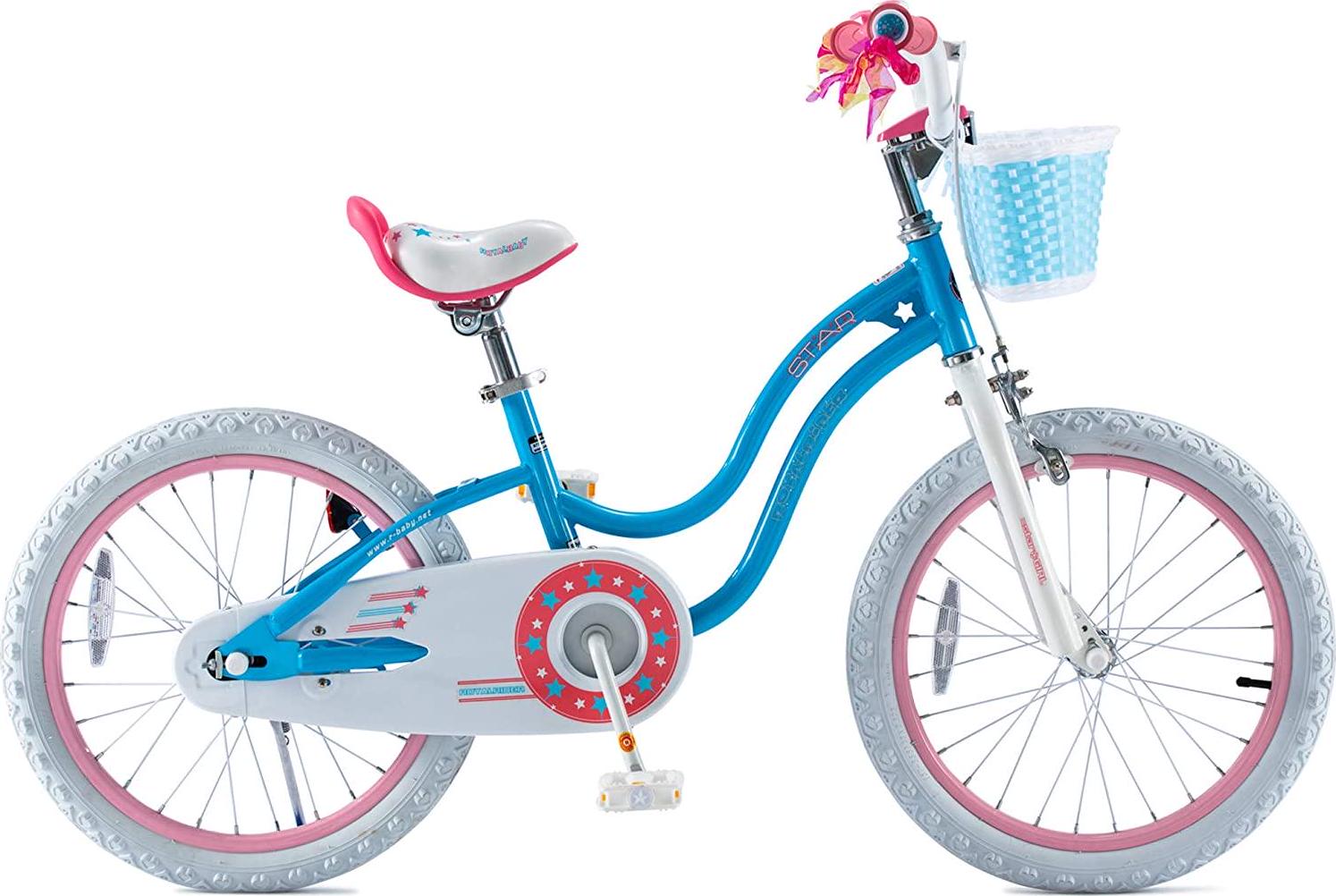 Royalbaby Girls Kids Bike Stargirl 18 In. Bicycle Basket Kickstand Blue Child - S Cycle