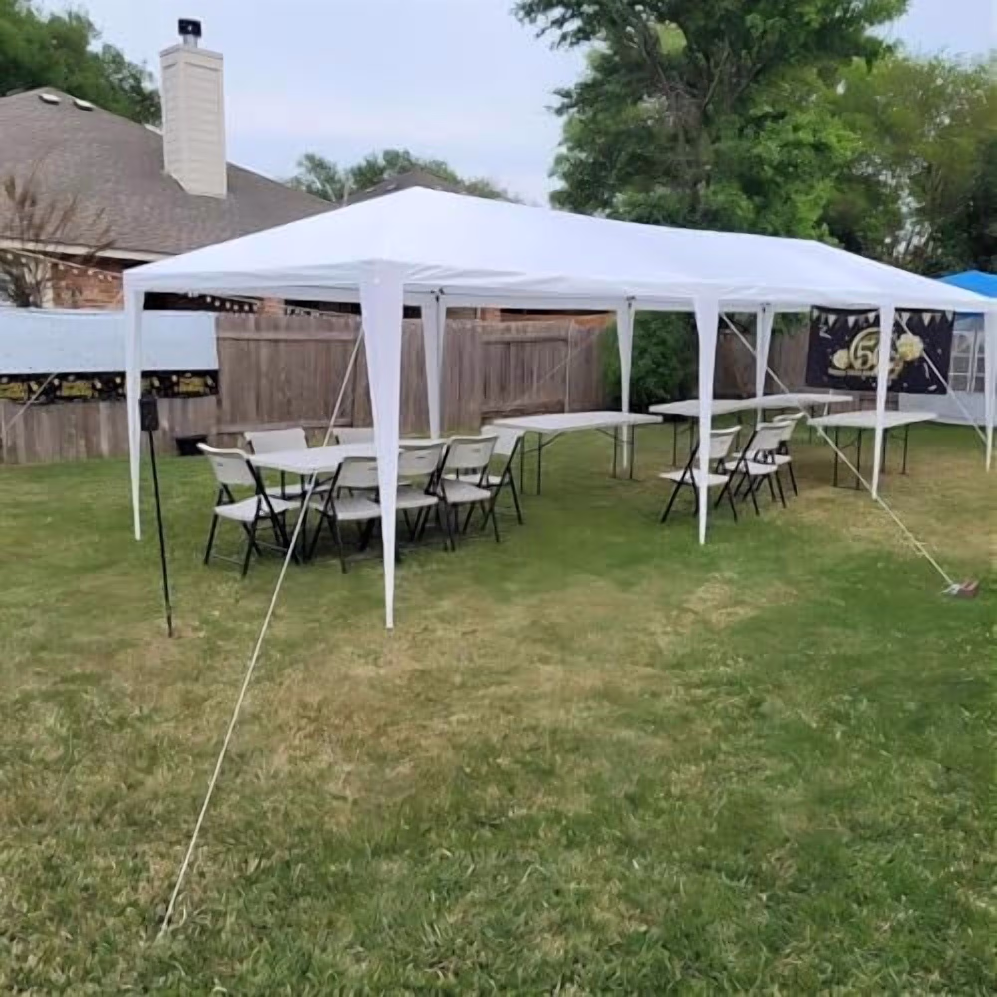 Outdoor Party Tent Wedding Birthday Tents for Parties Canopy Tent with Removable Sidewalls & Transparent Windows Outside Gazebo Event Tent for Garden  and Backyard (10'x30' Without Sidewalls)