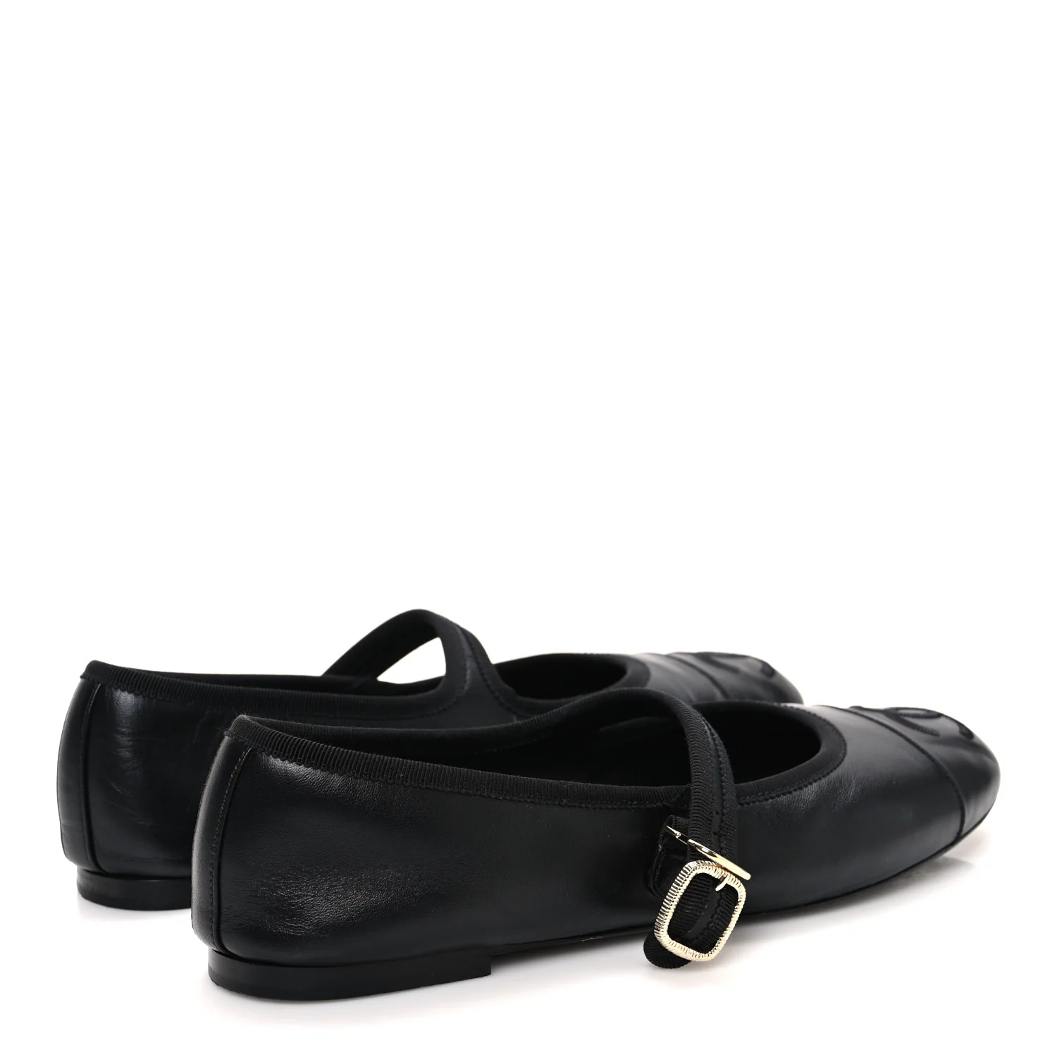 Lambskin Mary Jane Flats 40 Black