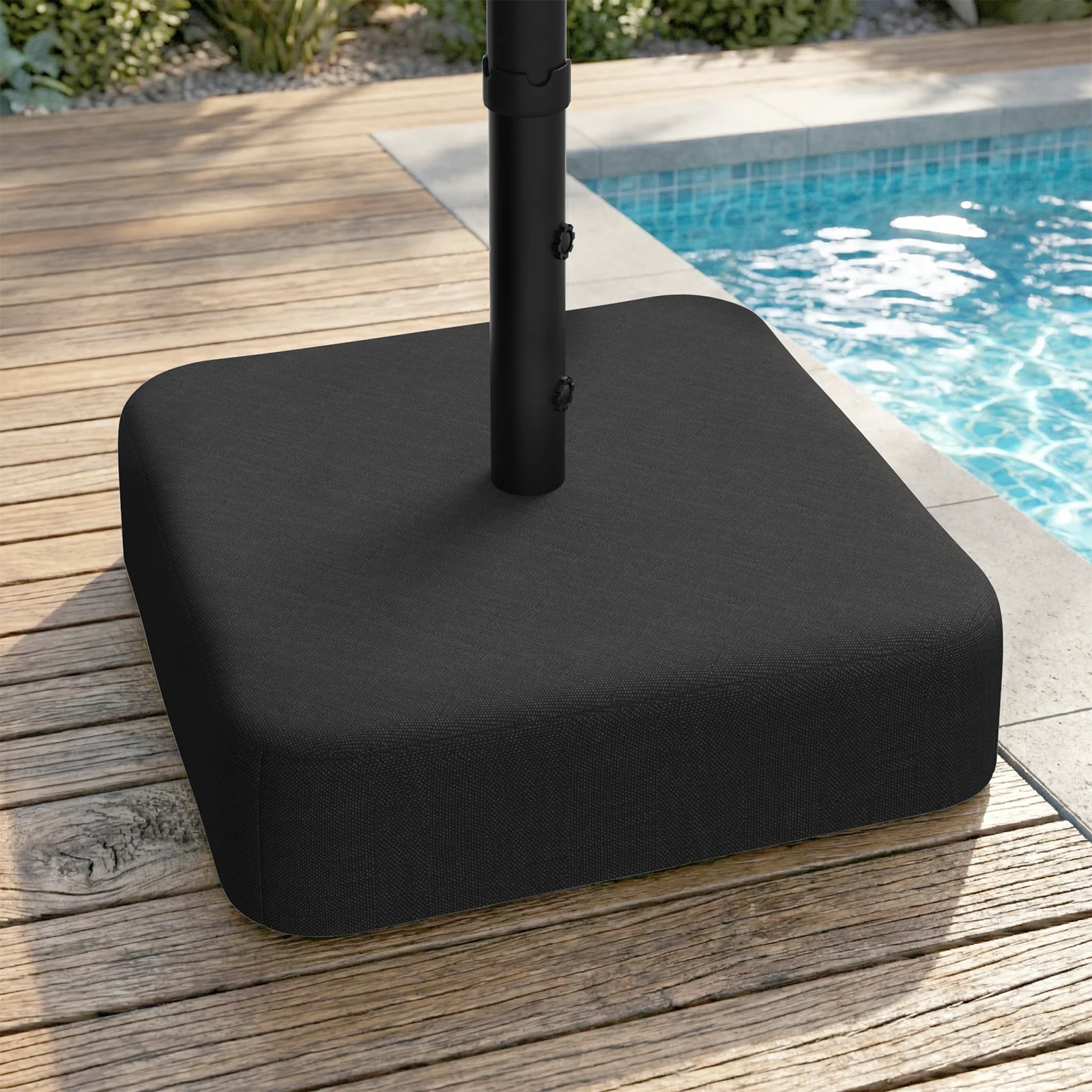 AECOJOY Patio Umbrella Base, 220 lbs Heavy Duty Sand Filled Weighted Umbrella Stand with 2 Sandbags
