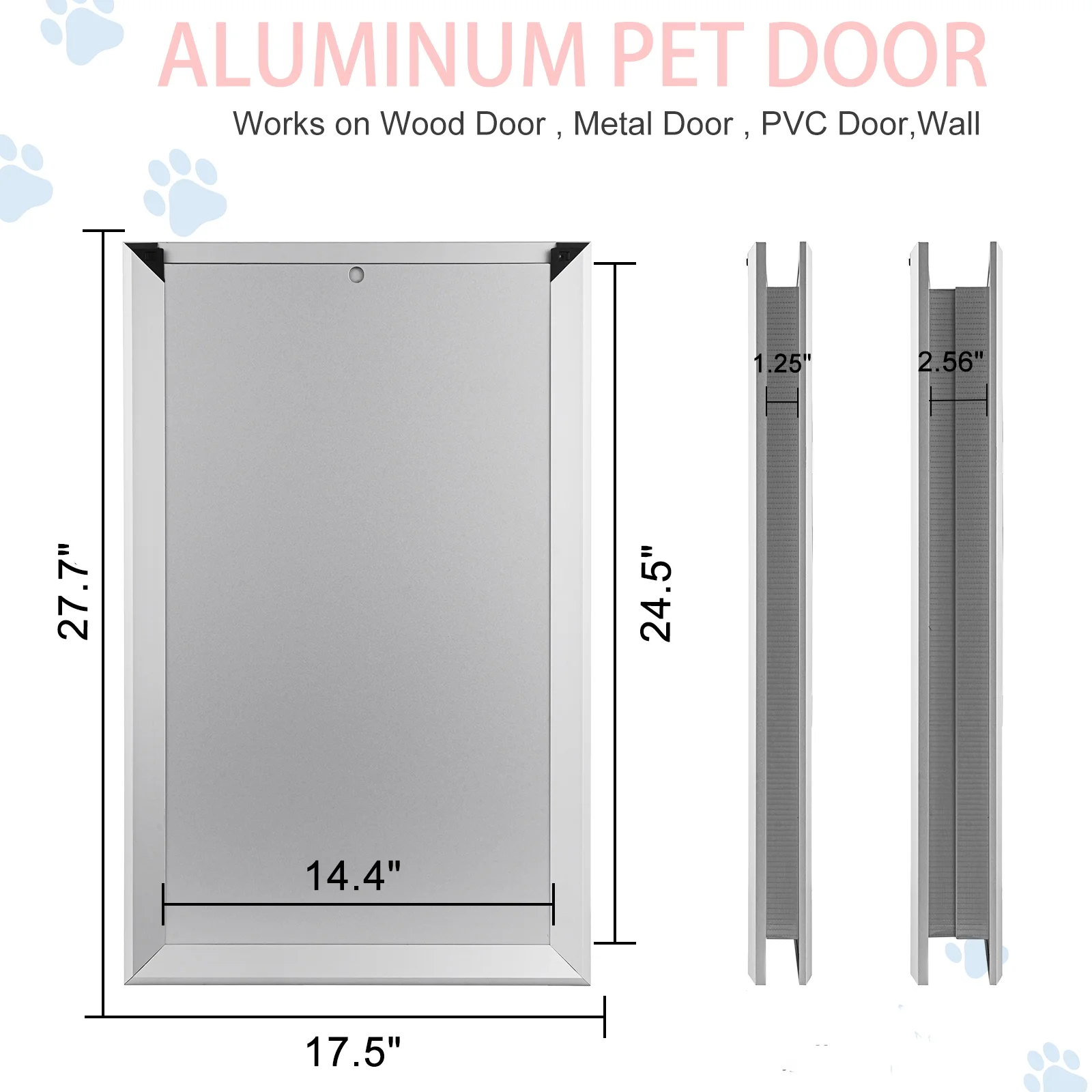 Large Dog Door Aluminum Dog Doors W/Extra-Large Flap 17.5" W x 27.7" H Doggie Doors for Large Dog Up to 220lbs - Image 6