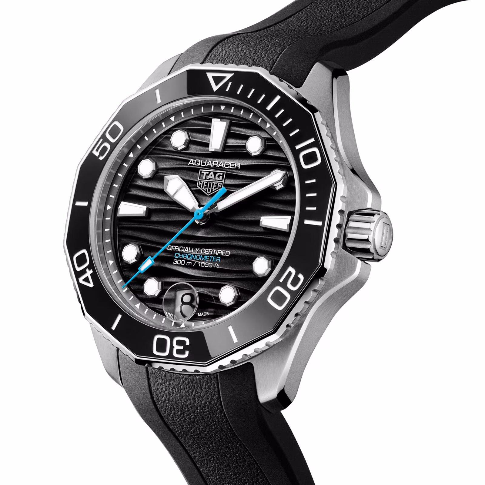 【Super Clone】TAG Heuer Aquaracer Professional 300 Date 42mm Mens Watch Black Rubber WBP5110.FT6257