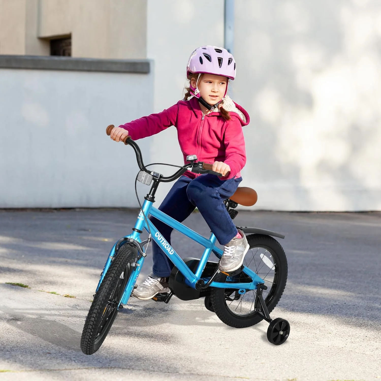 Kids Bike for Boys Girls, 14 16 18 Inch Children's Bicycle for Ages 3-9 Years with Training Wheels and Adjustable Seat,Blue - Image 6