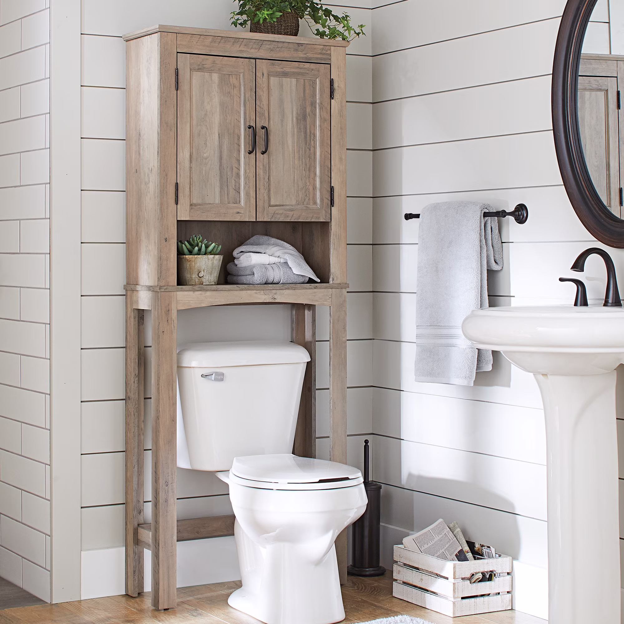 Better Homes & Gardens Gray 26 W over the Toilet Bathroom Space Saver
