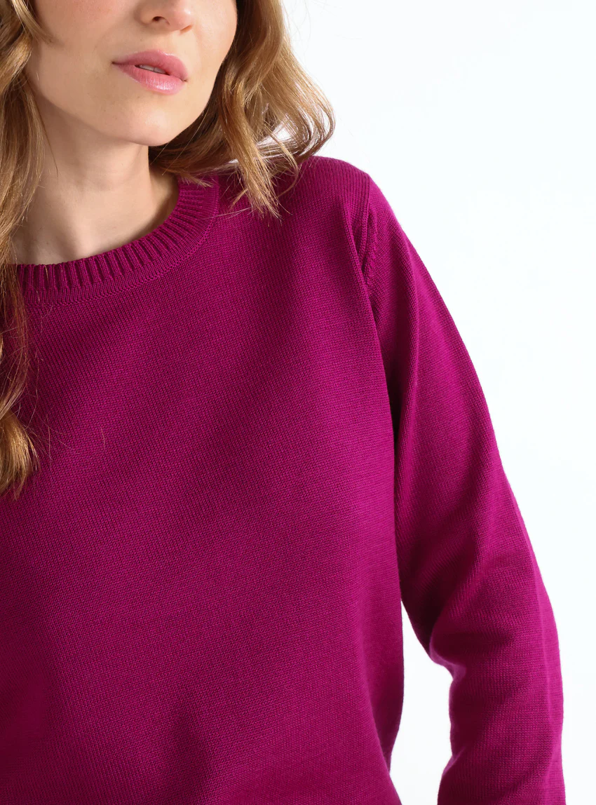 Pull épais femme en laine Violet Amethyste