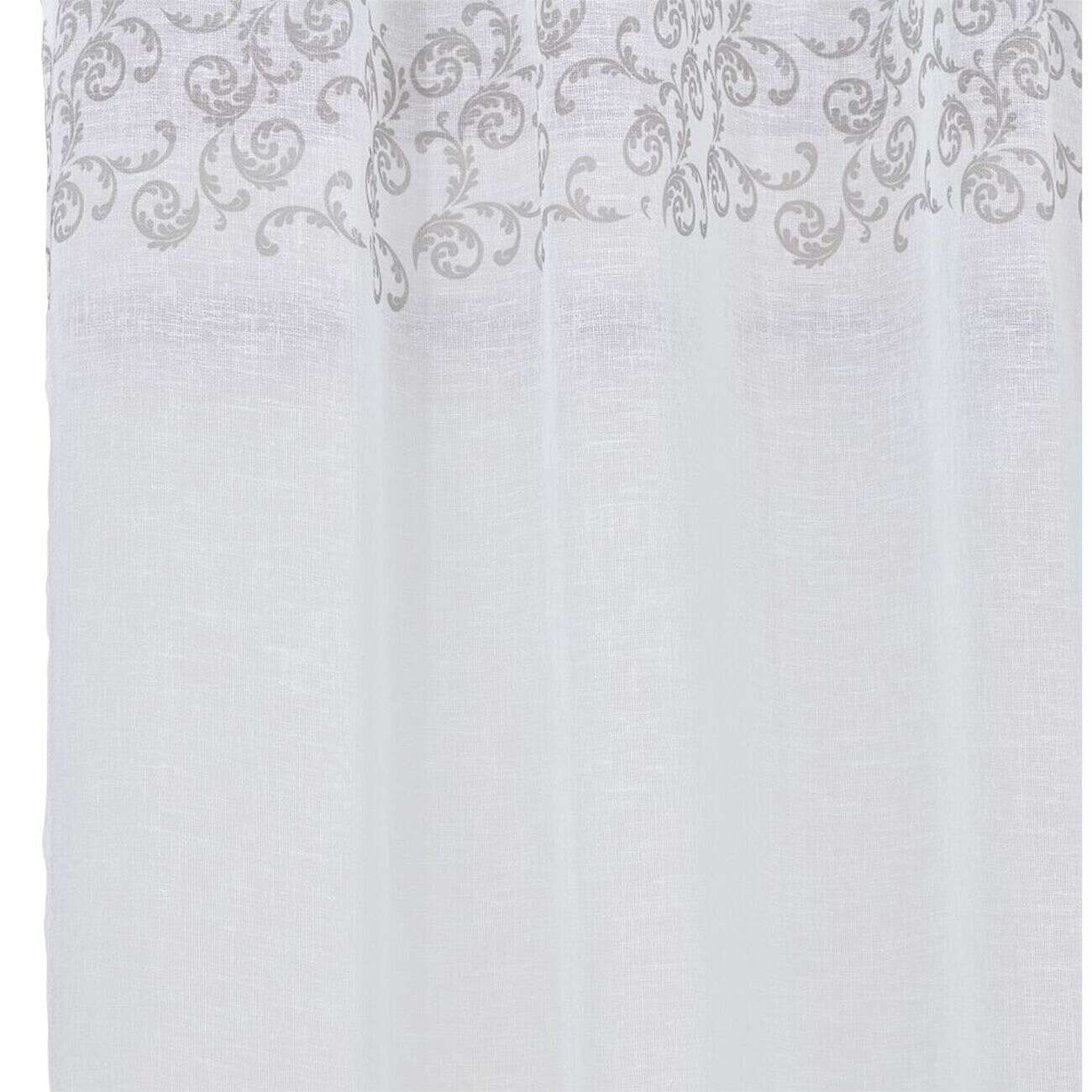 Voilage polyester 140x240cm imprimé gris et blanc