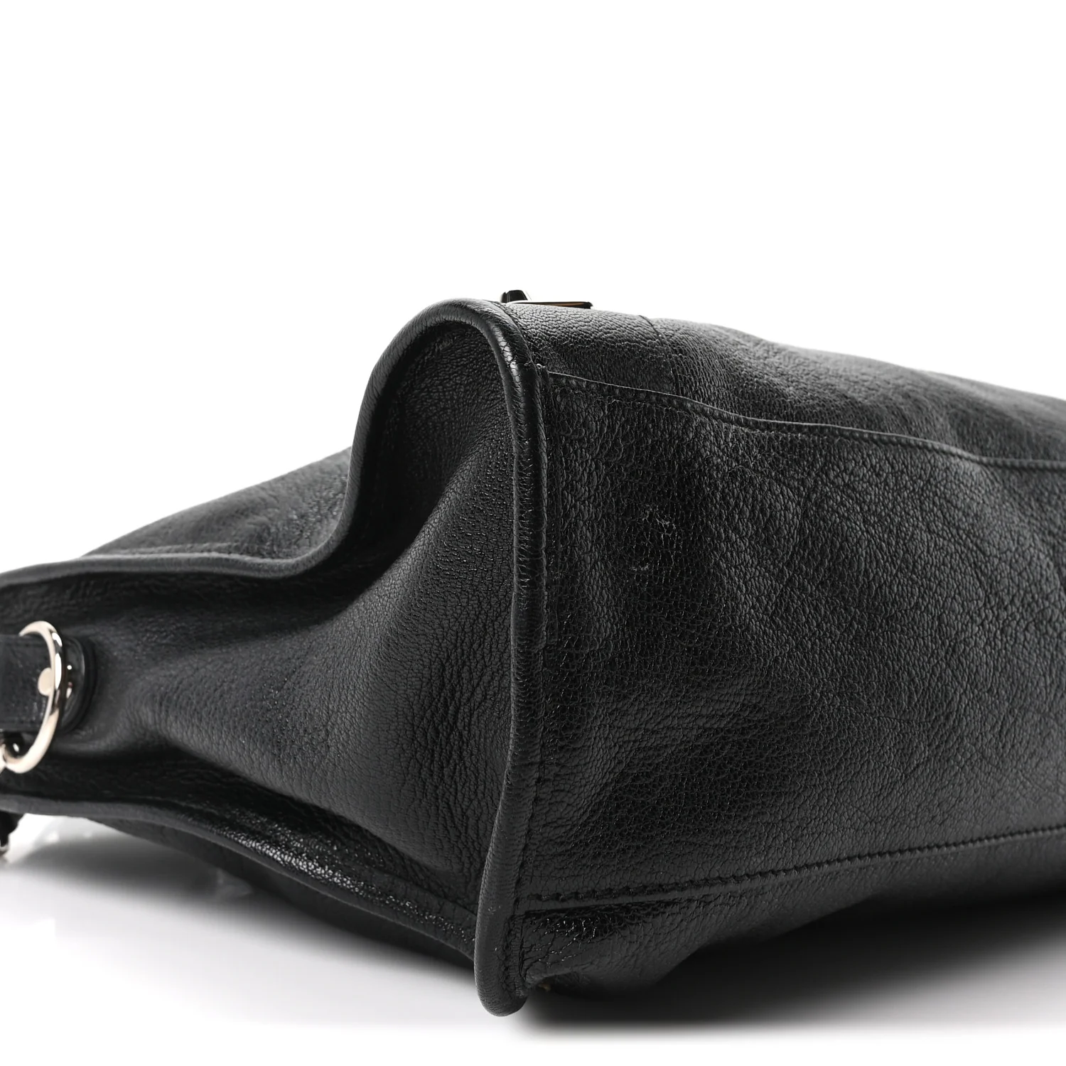 Chevre Silver Metallic Edge Hardware City Black