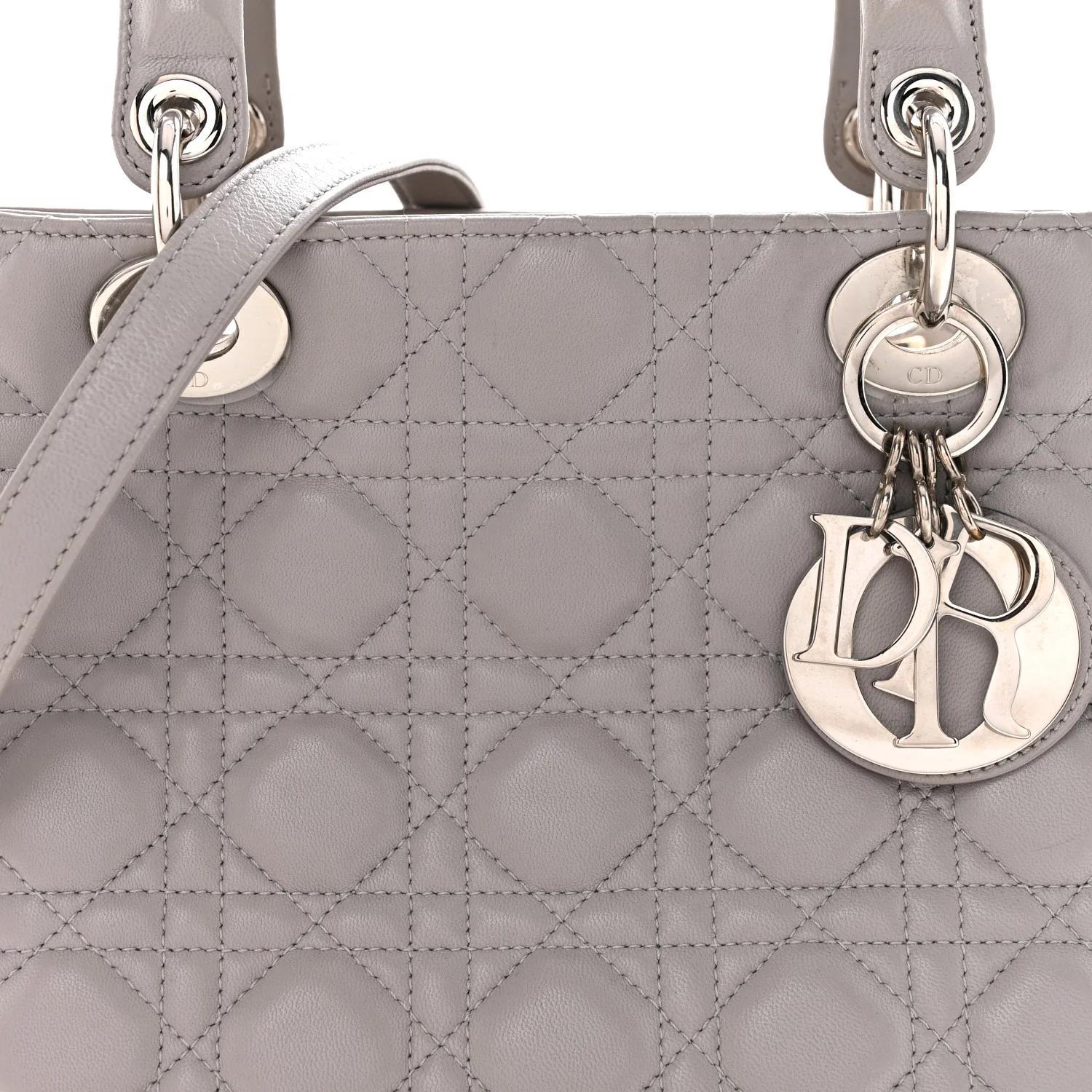 Lambskin Cannage Medium Lady Dior Grey