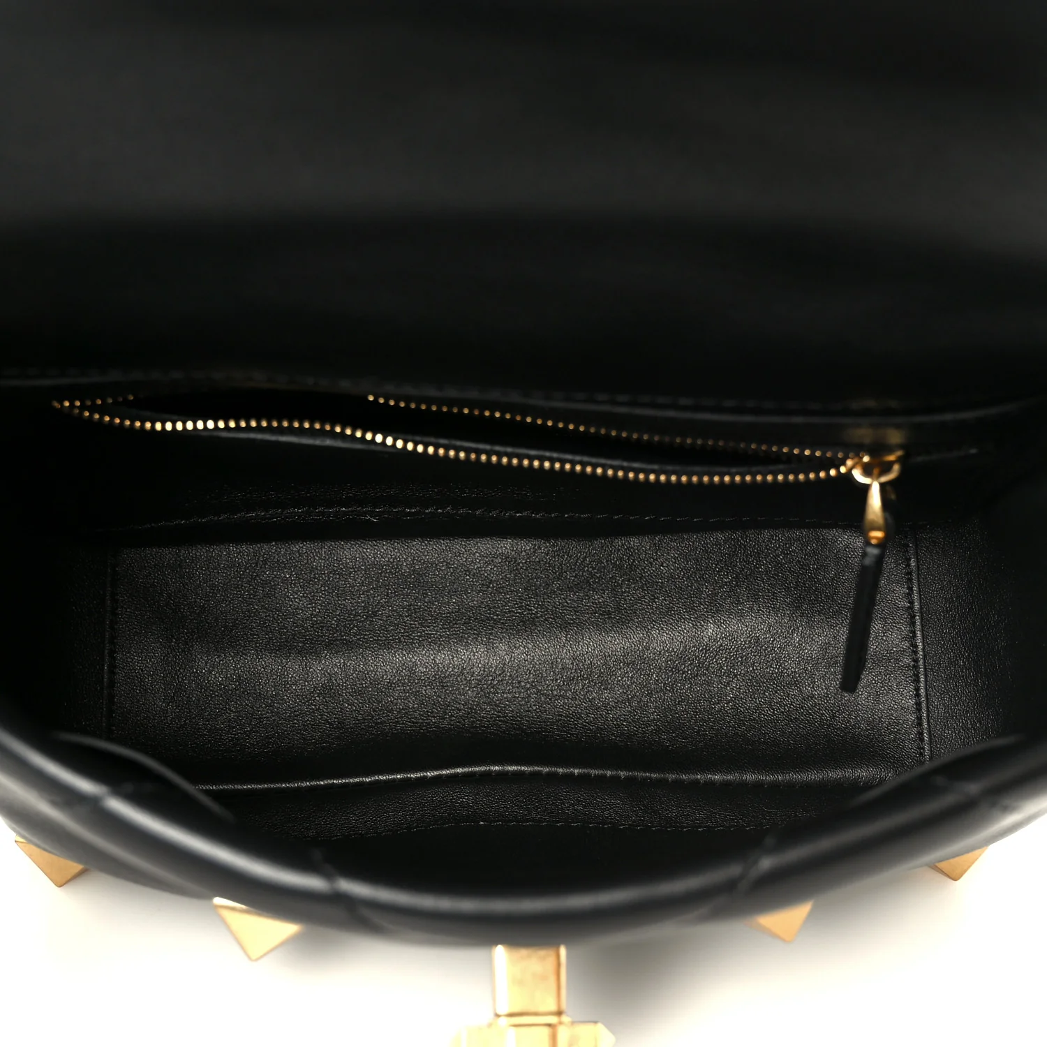 Nappa Medium Roman Stud Shoulder Bag Black