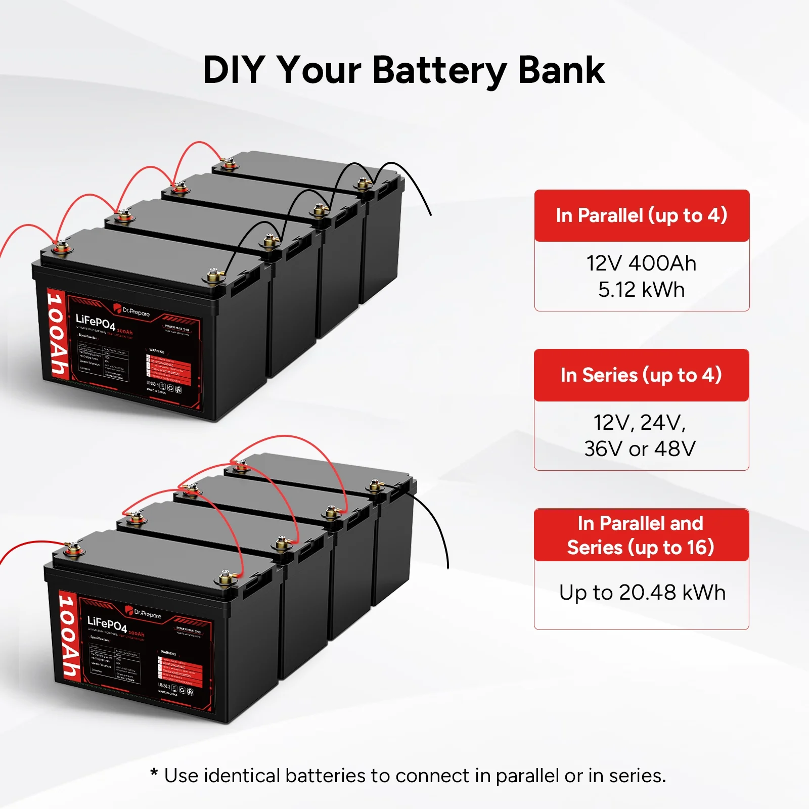 2 Pack 12V 100Ah LiFePO4 Lithium Battery Deep Cycle Batteries for RVs, Trolling Motors, Boats(2) - Image 2