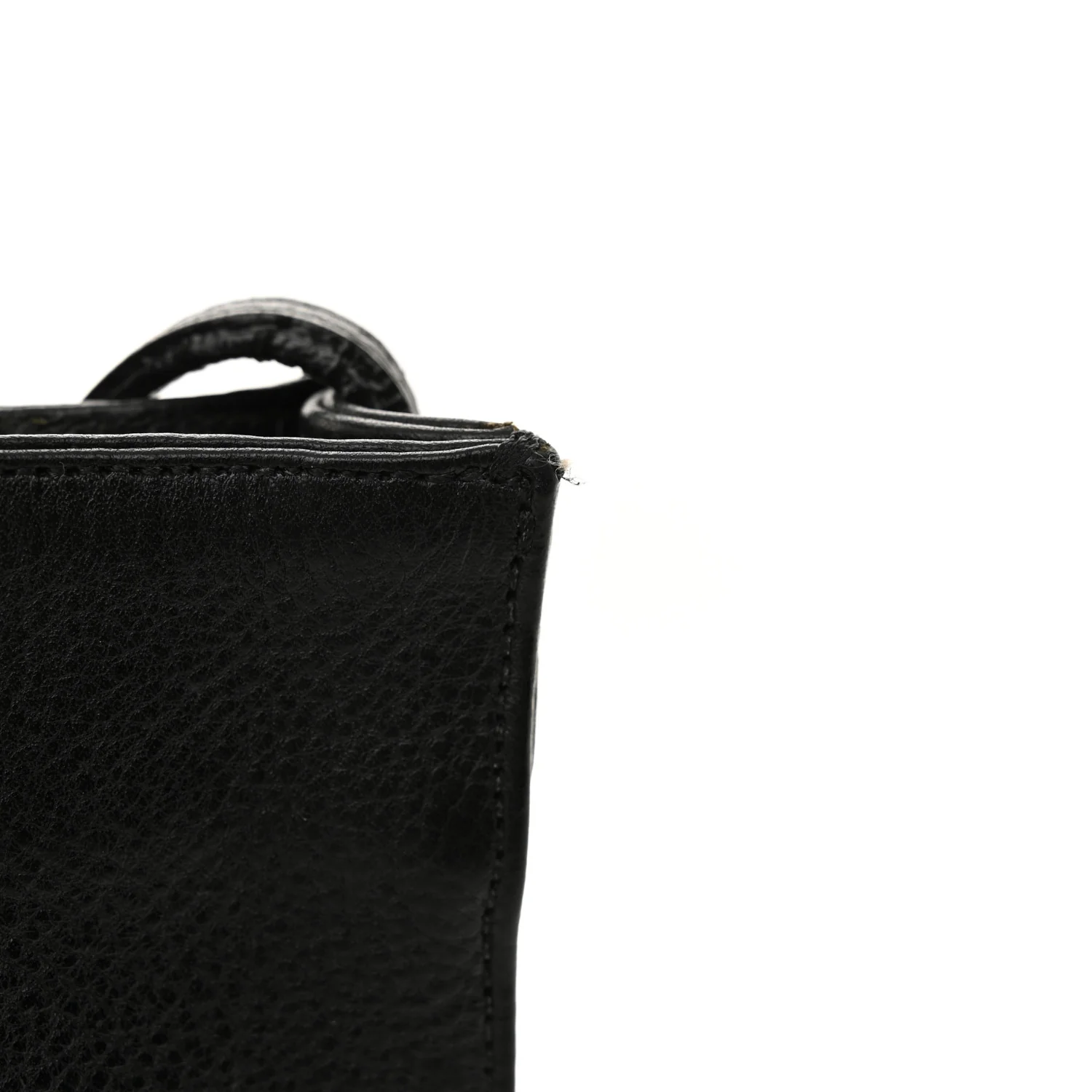 Grained Calfskin Fleur De Lis Square Pocket Crossbody Black