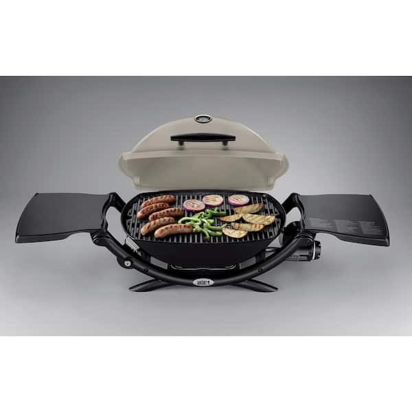 Q 2200 1-Burner Portable Propane Gas Grill in Titanium with Built-In Thermometer
