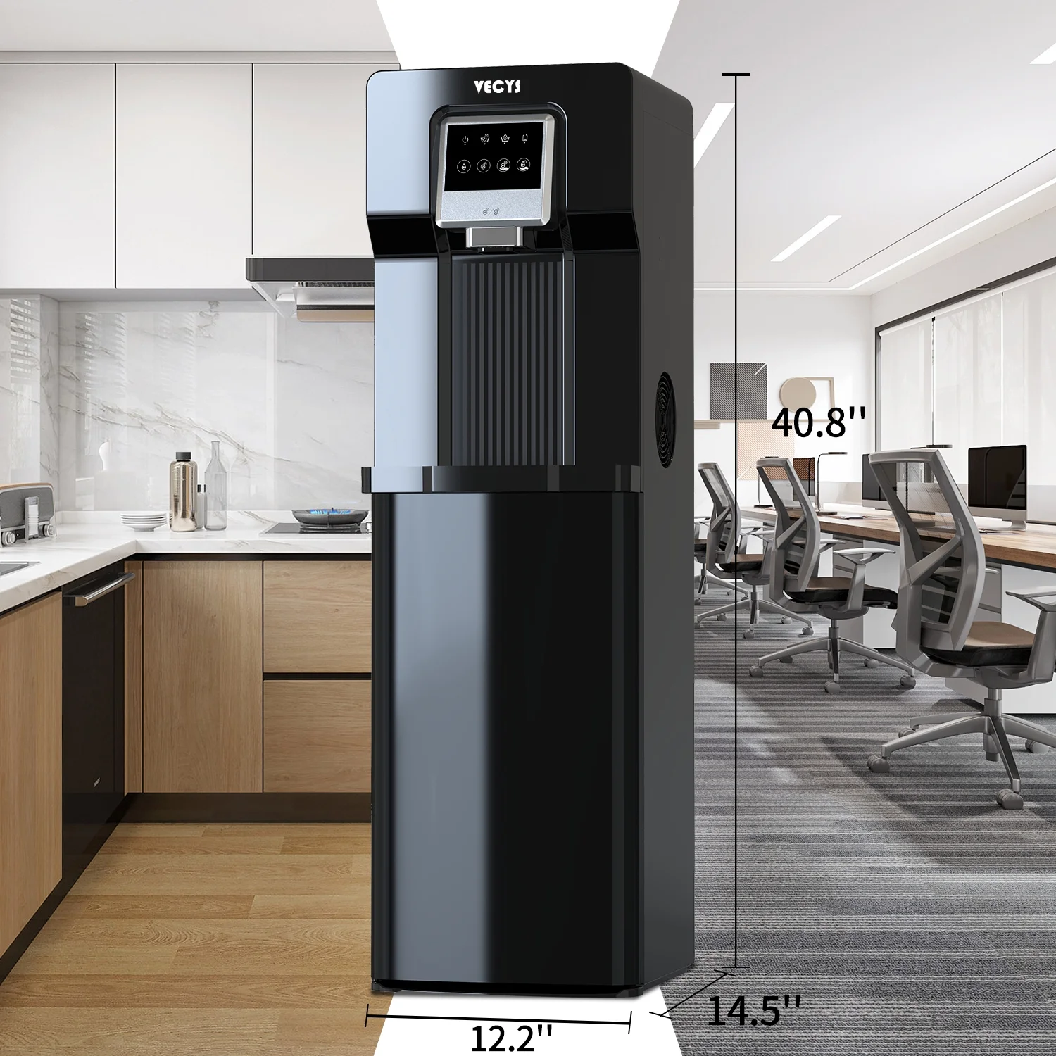 3 5 gal Bottom Loading Cold Water Cooler with Ice Supply, 18LBS Daily Ice Making Image 7