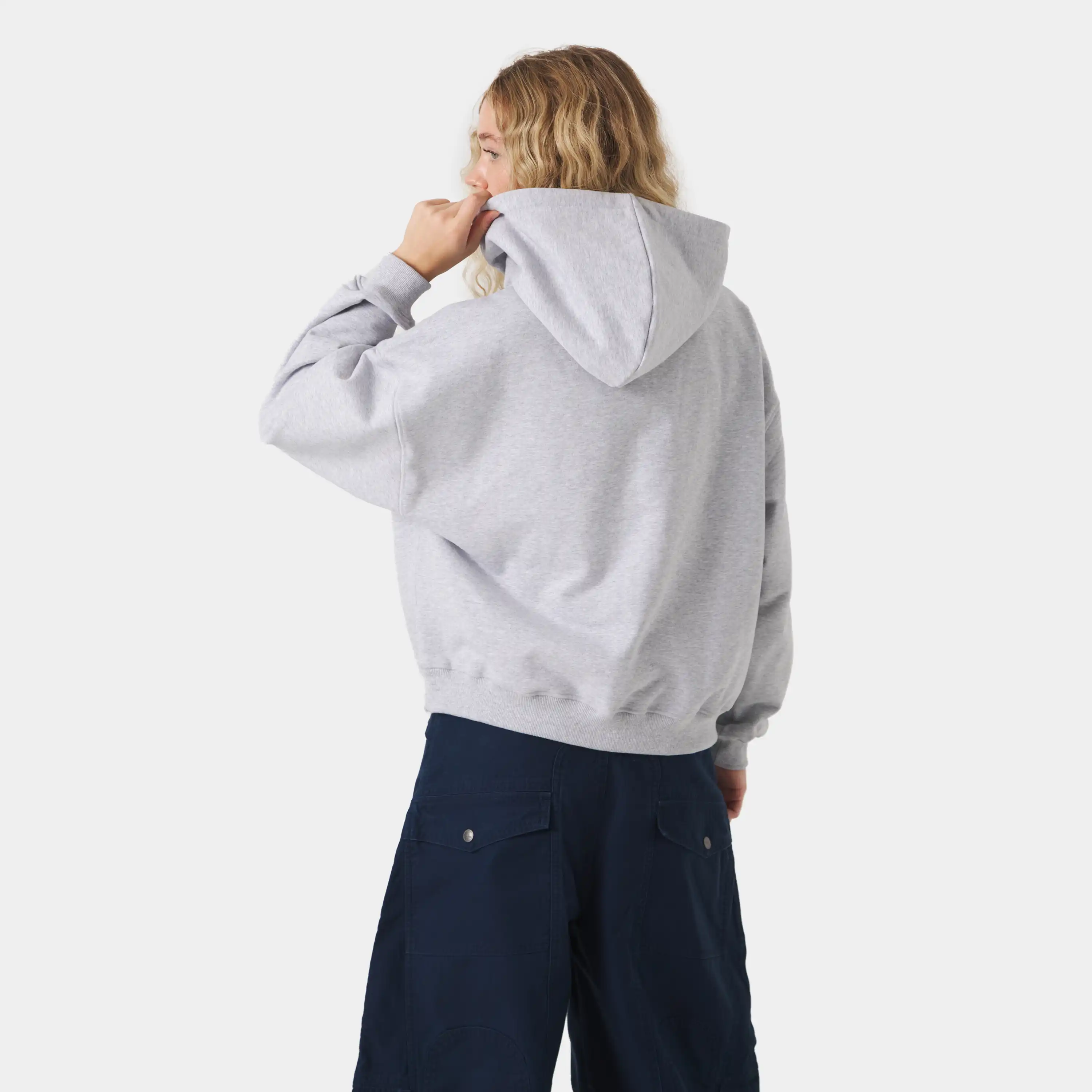 Stickers Grey Oversized Hoodie