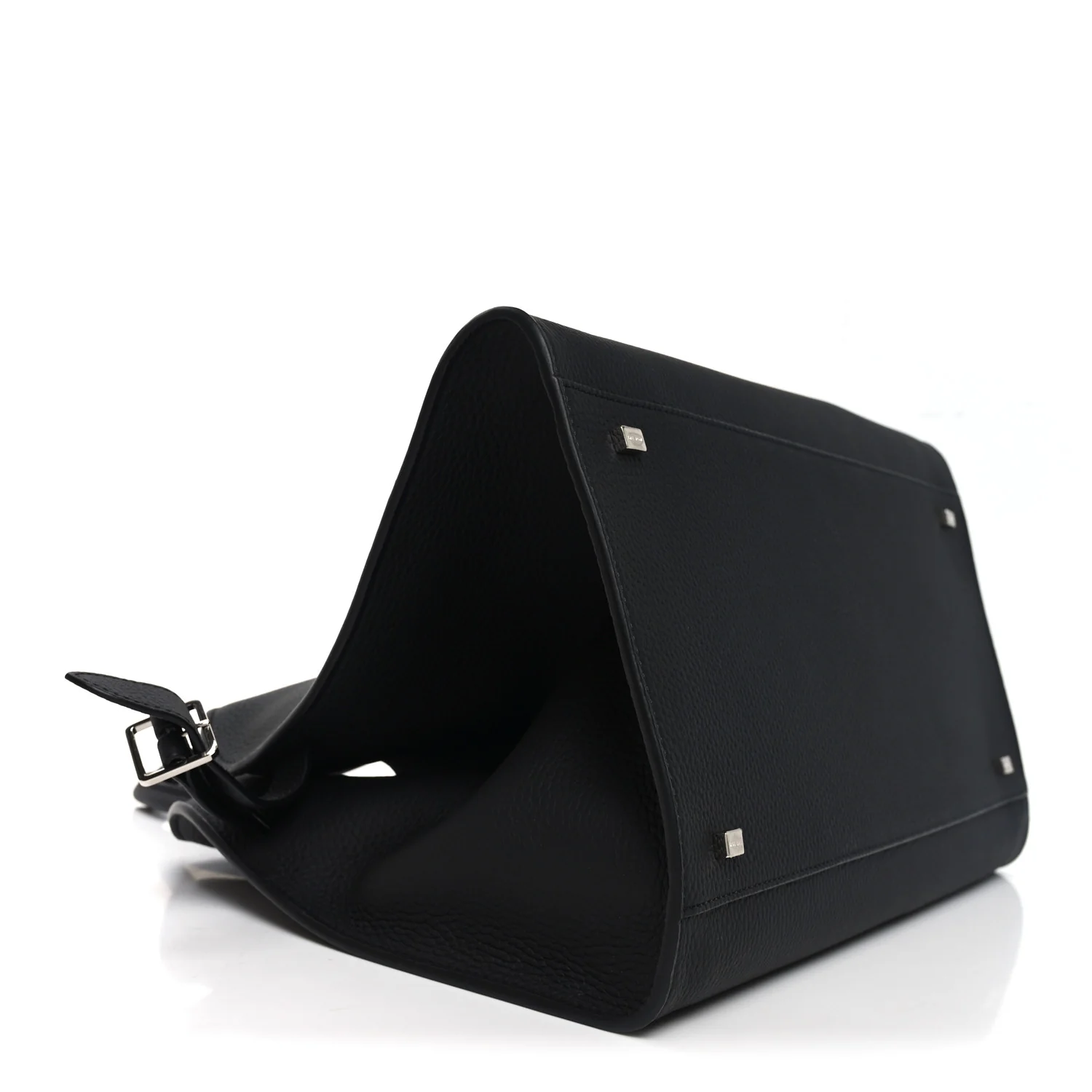 Matte Grained Calfskin Soft Margaux 15 Black