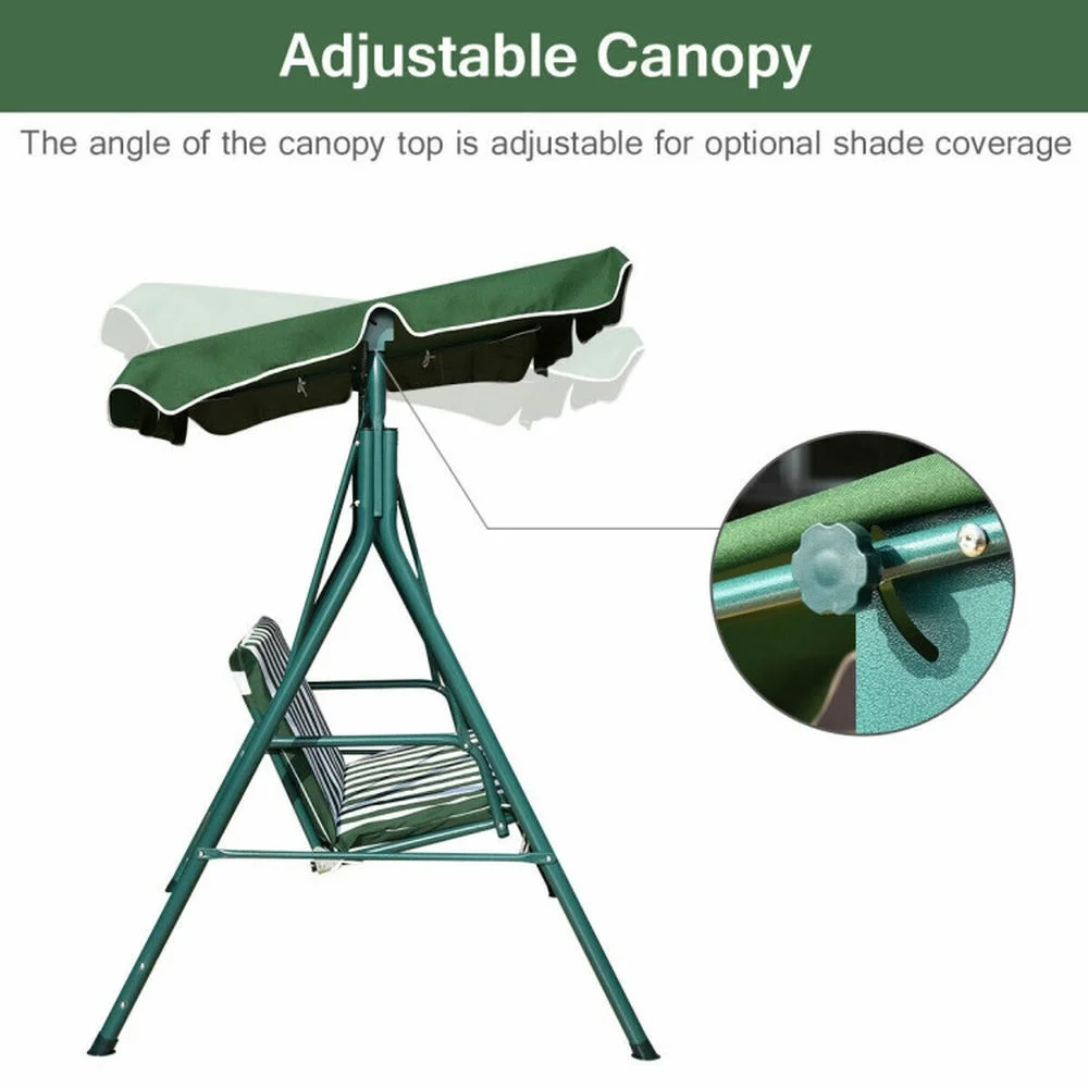 Patio Swings for Porch,Comfortable Porch Swings,Loveseat Cushioned Patio Steel Frame Swing Glider -Green(Green) - Image 4
