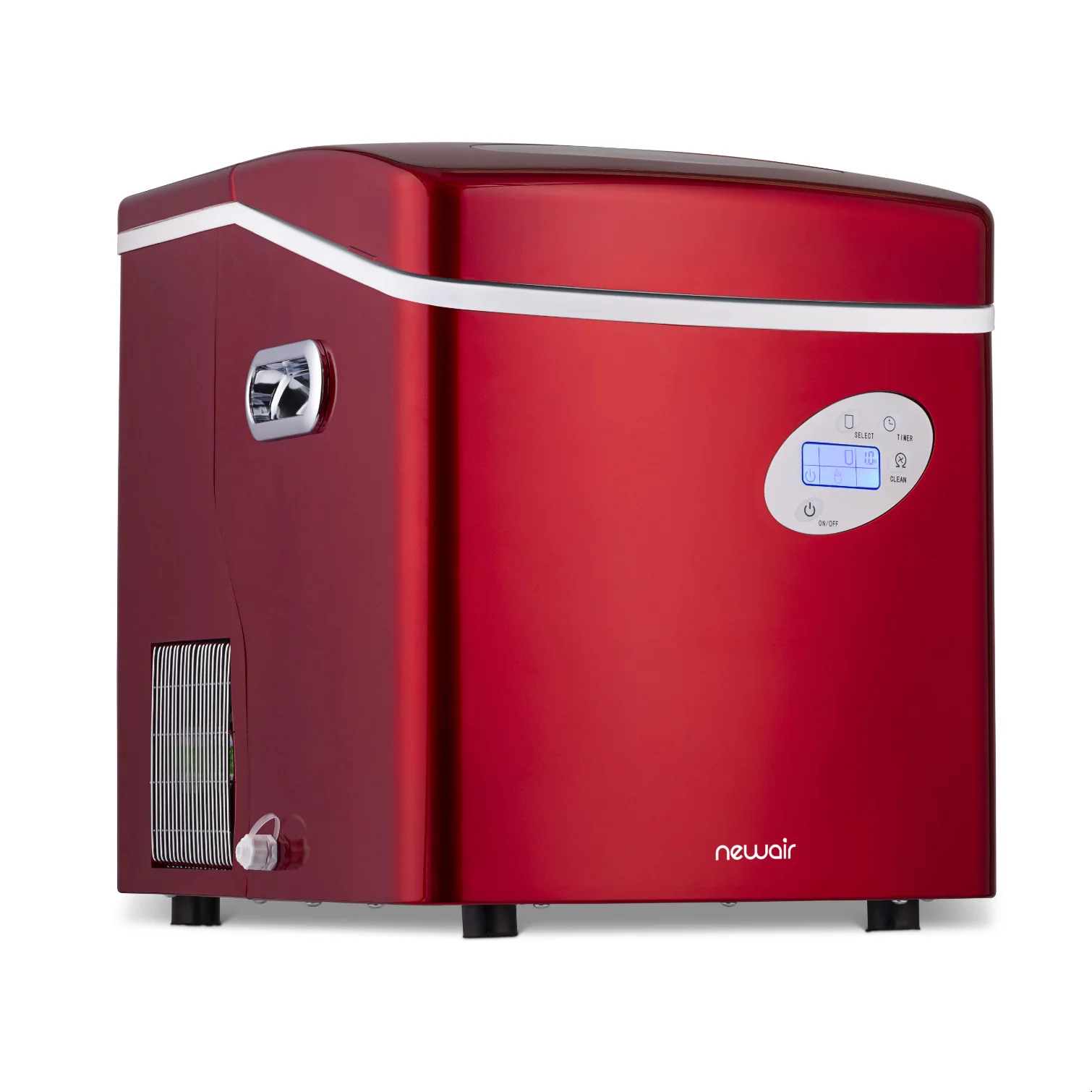 Newair Countertop Ice Maker. Bullet Ice, 50 lbs/day - Red