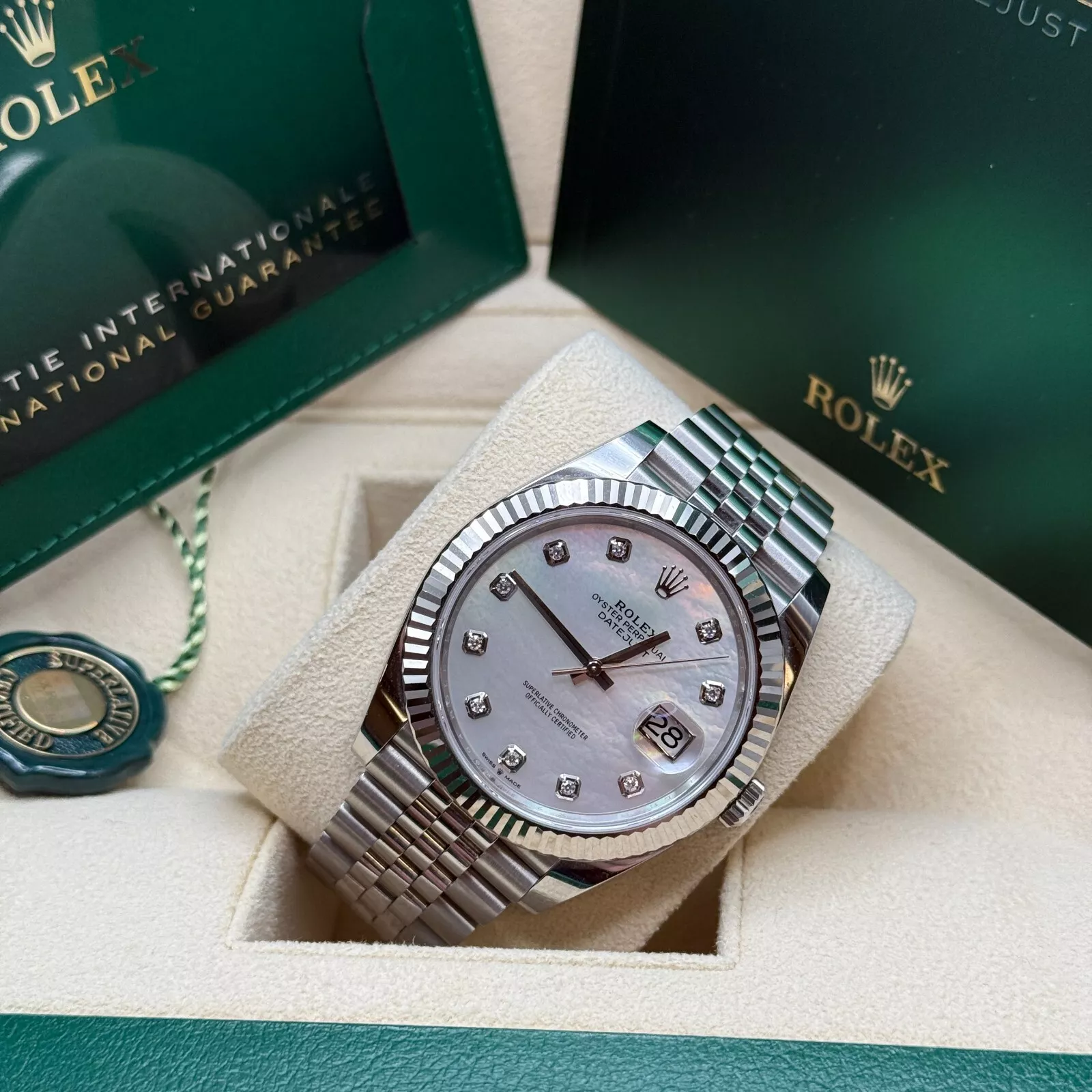 [Super Clone]RLX  Datejust 126334 MOP Diamond Jubilee 41mm Stainless Steel and White Gold