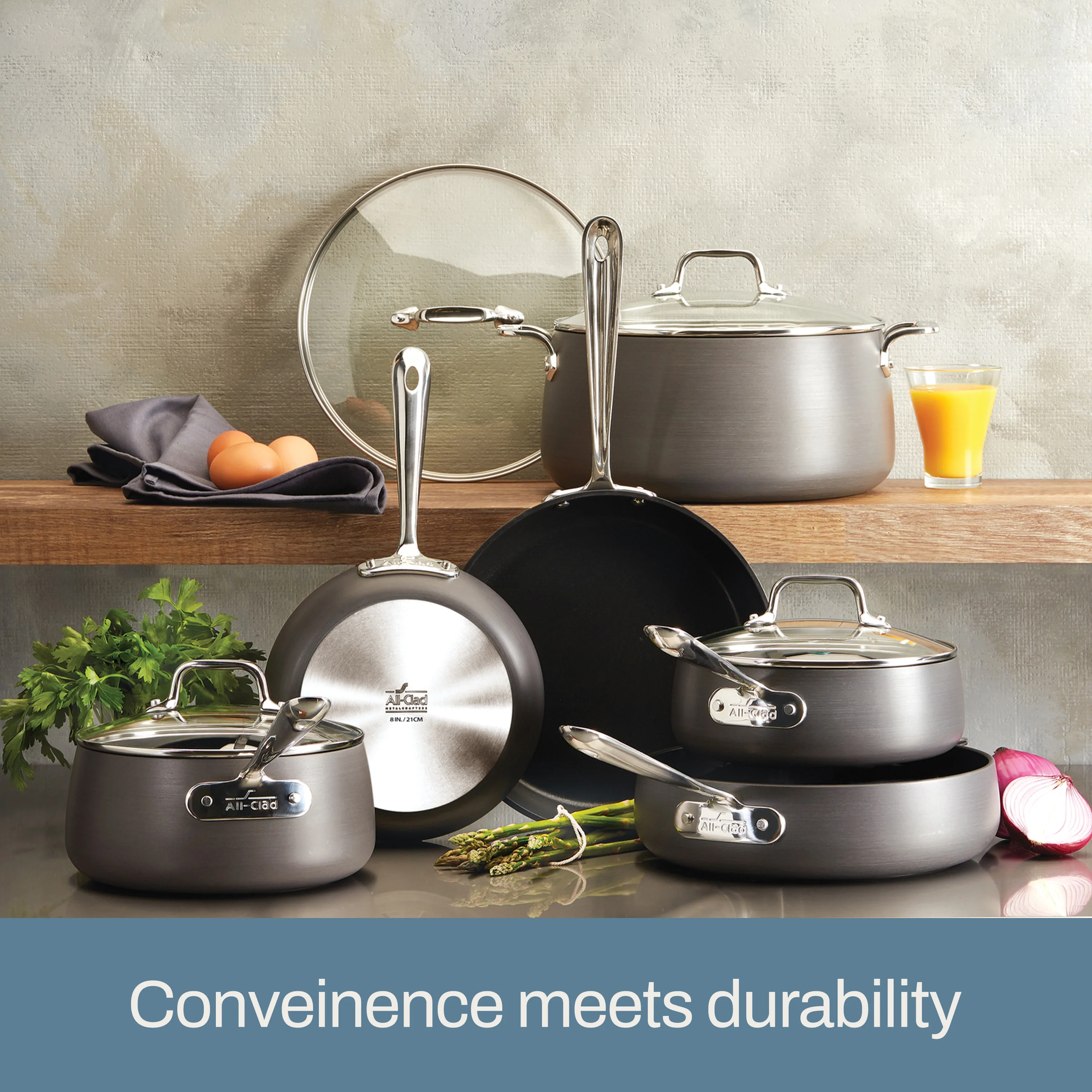 All - Clad HA1 Hard Anodized Nonstick Cookware, 10 Piece Set