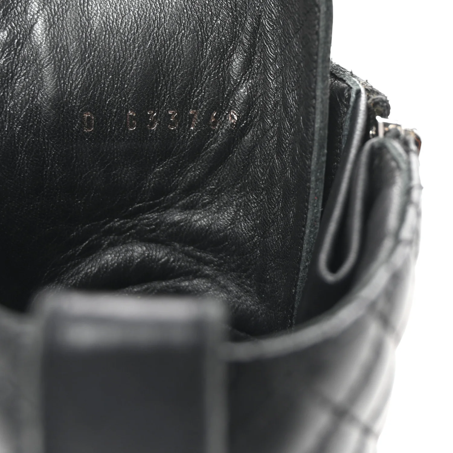 Calfskin Quilted Lace Up Combat Boots 37.5 Black