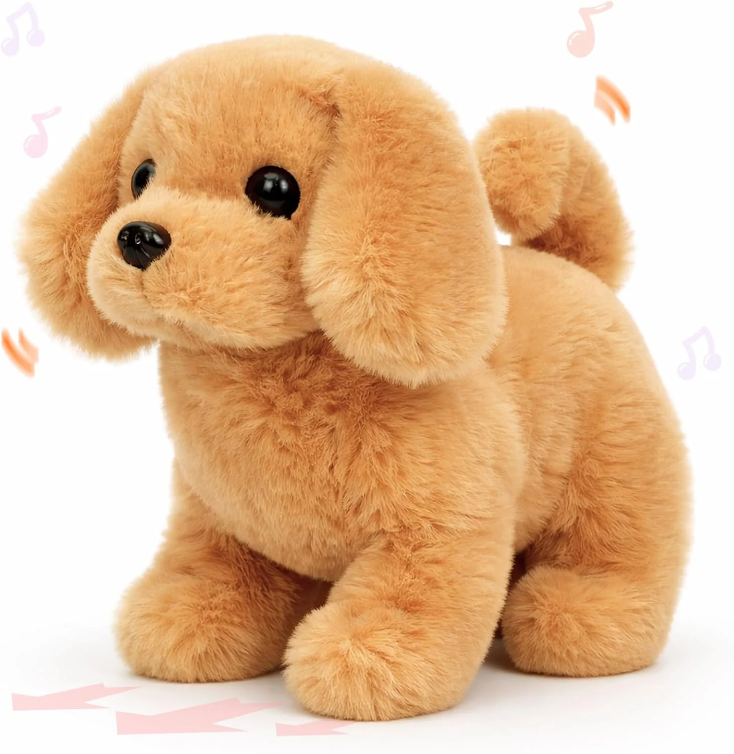 Interactive Hopping Rabbit Electronic Plush Bunny Toy with Sounds and Movements, 7'' Brown