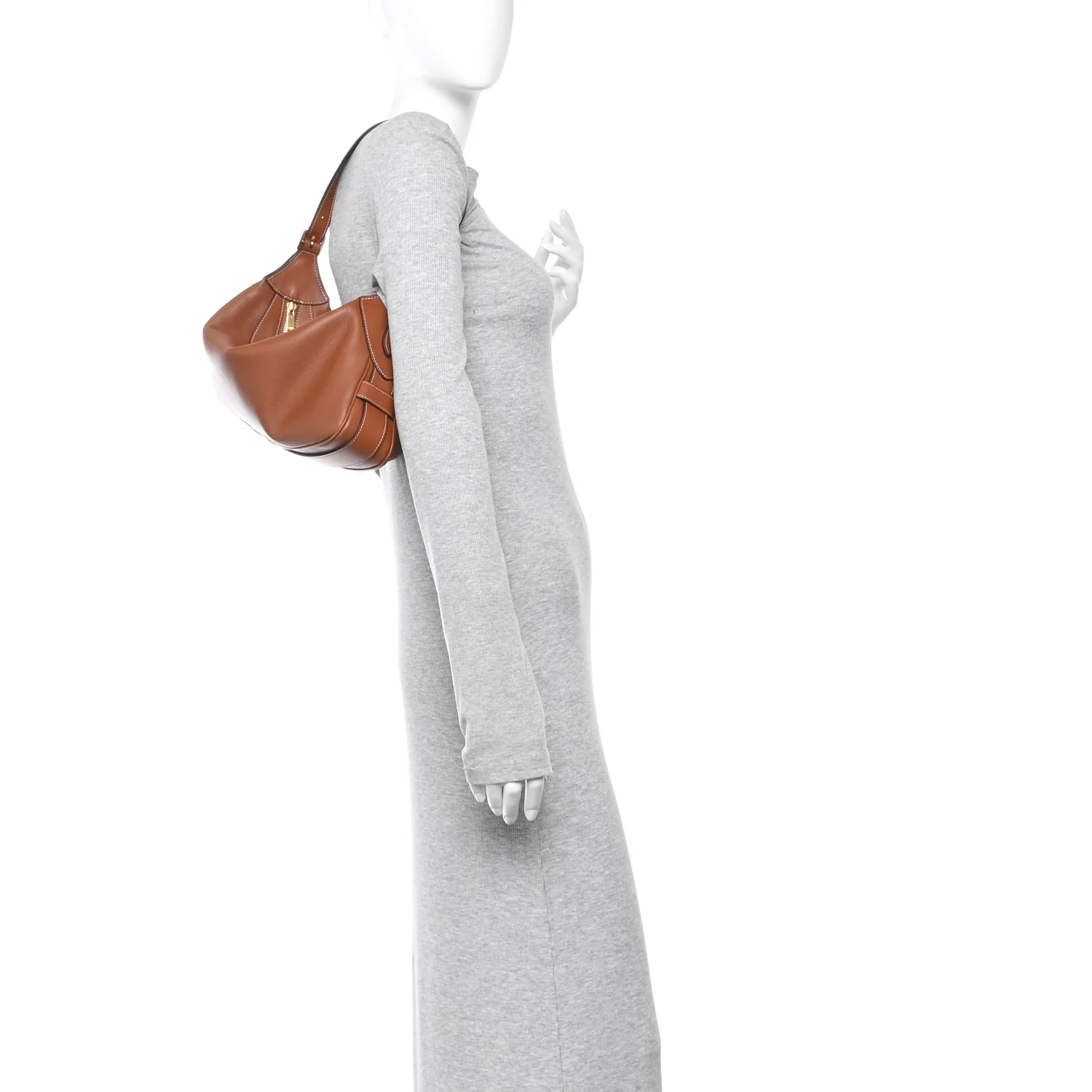 Supple Calfskin Medium Romy Shoulder Bag Tan