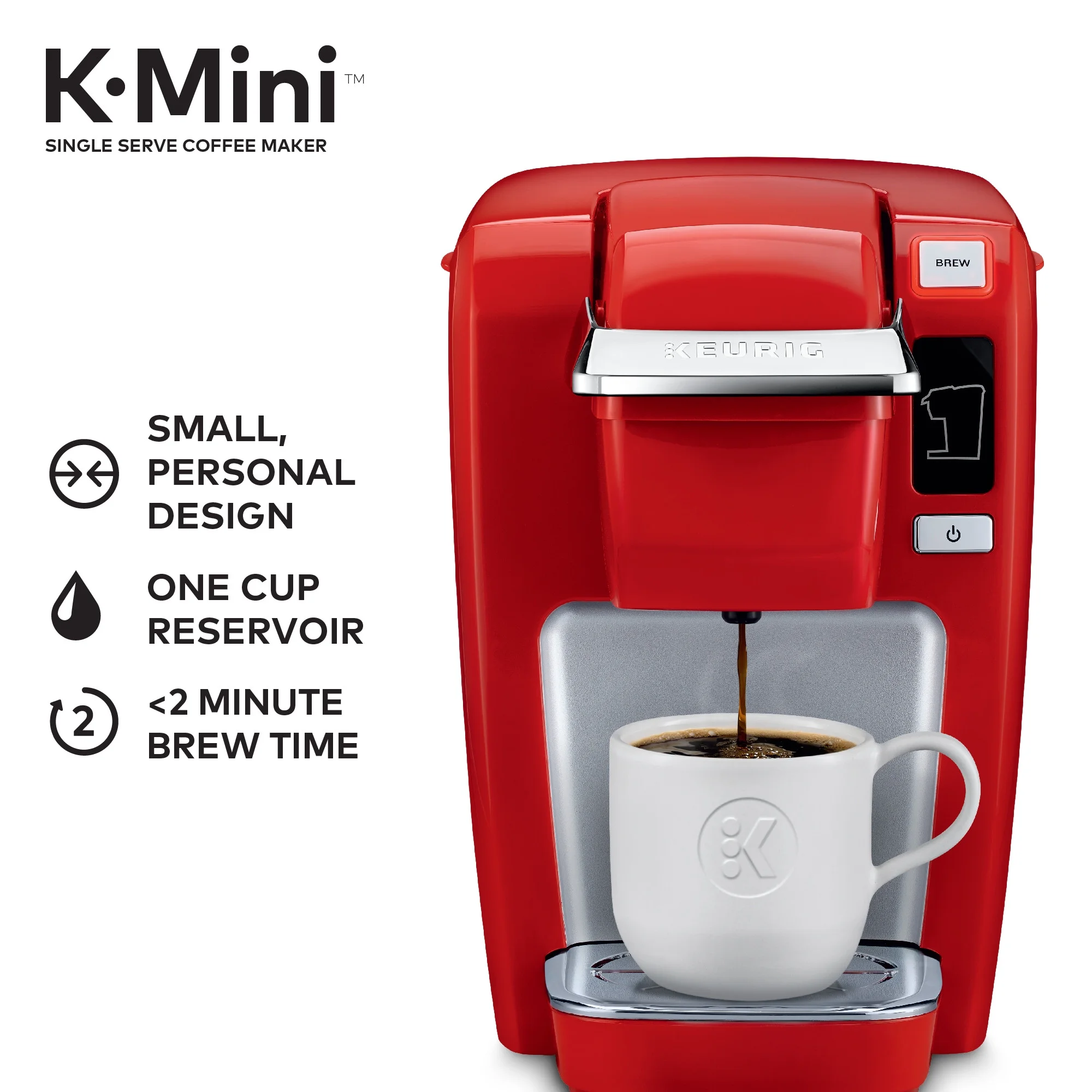Keurig K - Mini K15 Single - Serve K - Cup Pod Coffee Maker, Chili Red