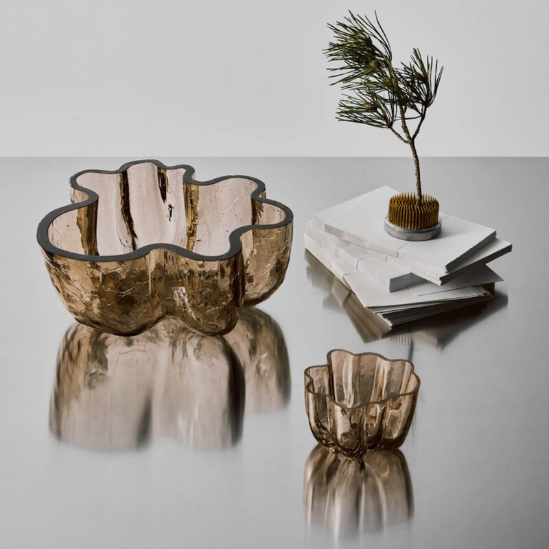 Crackle lyktglass 5,8 cm taupe