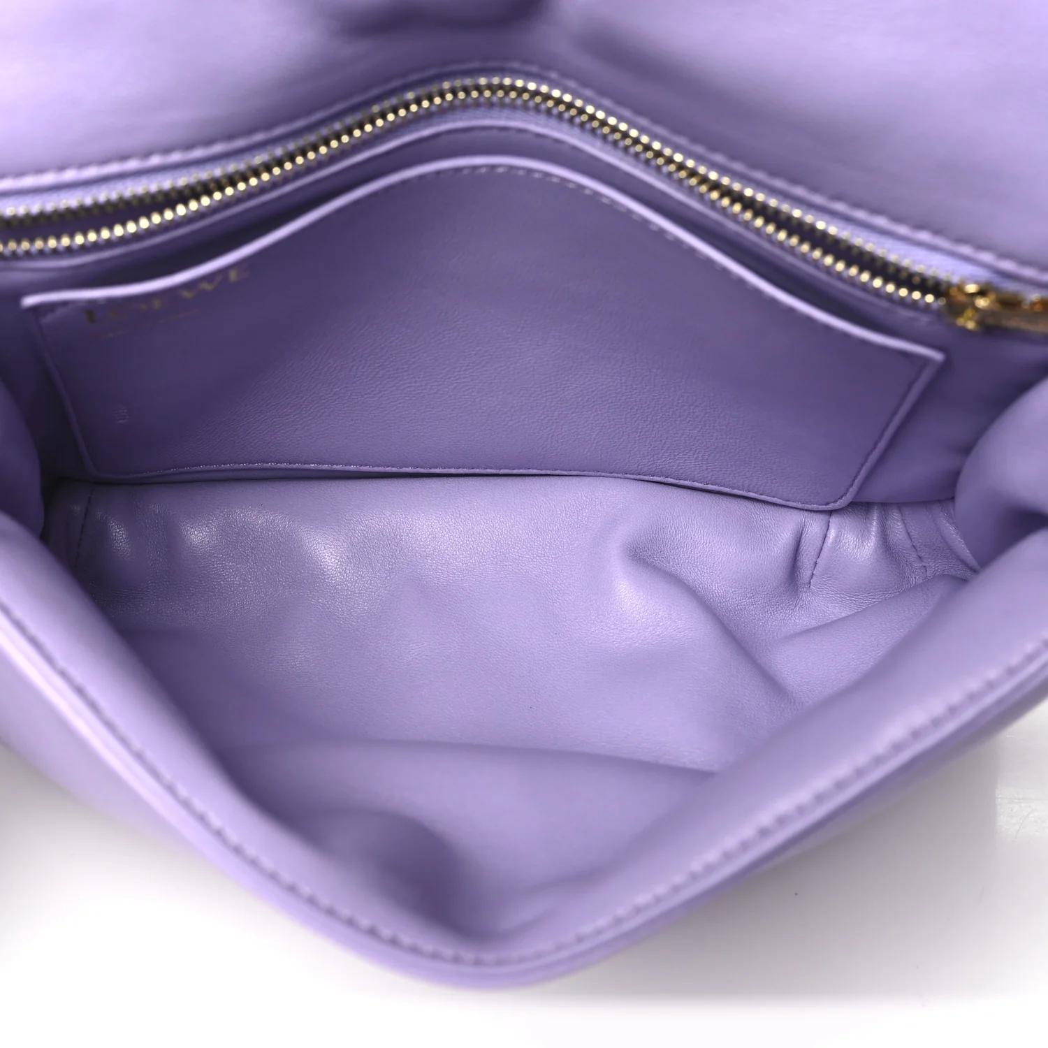 Lambskin Pleated Goya Puffer Bag Light Mauve