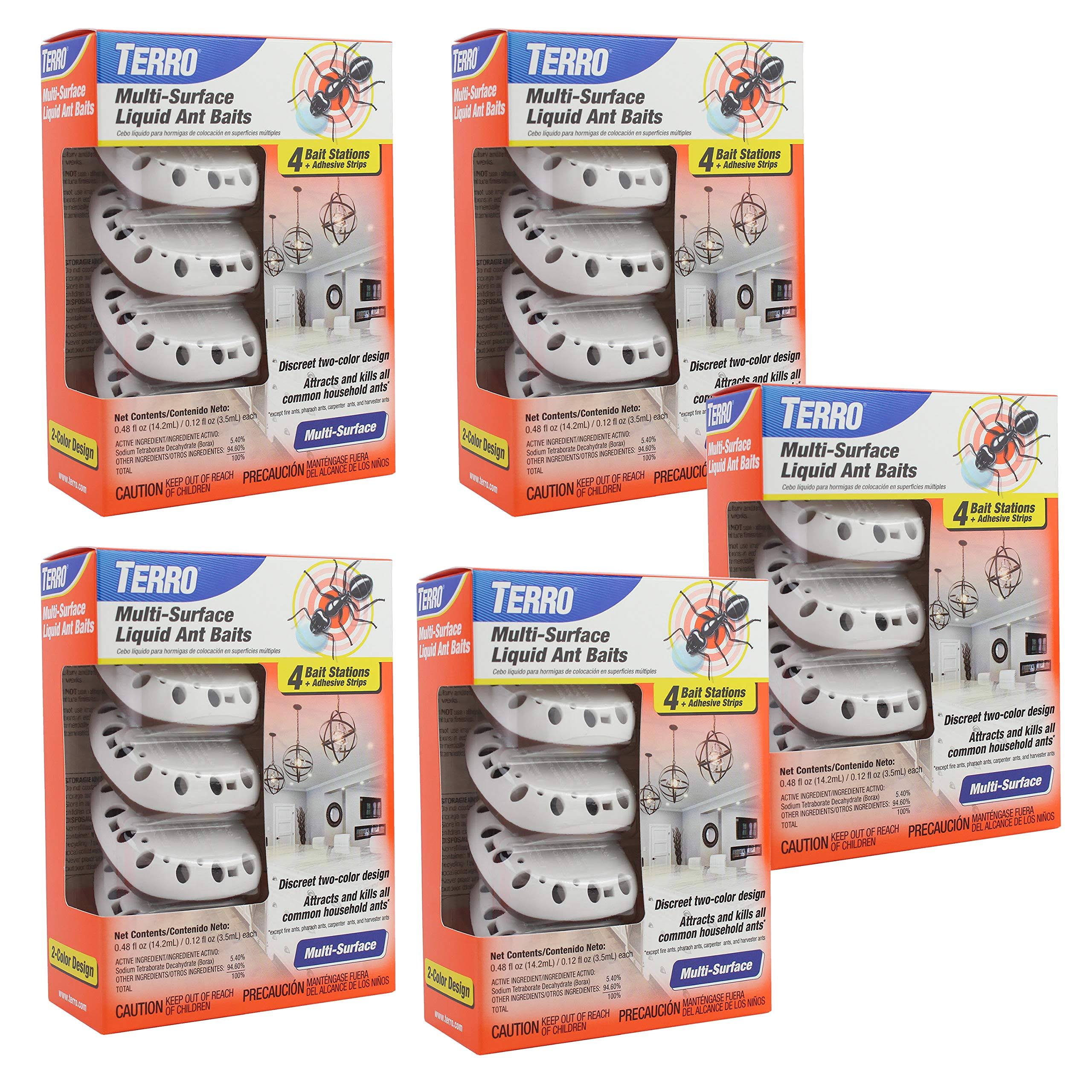 Terro Multi-Surface Liquid Ant Bait Station (4-Pack) Pack of 5