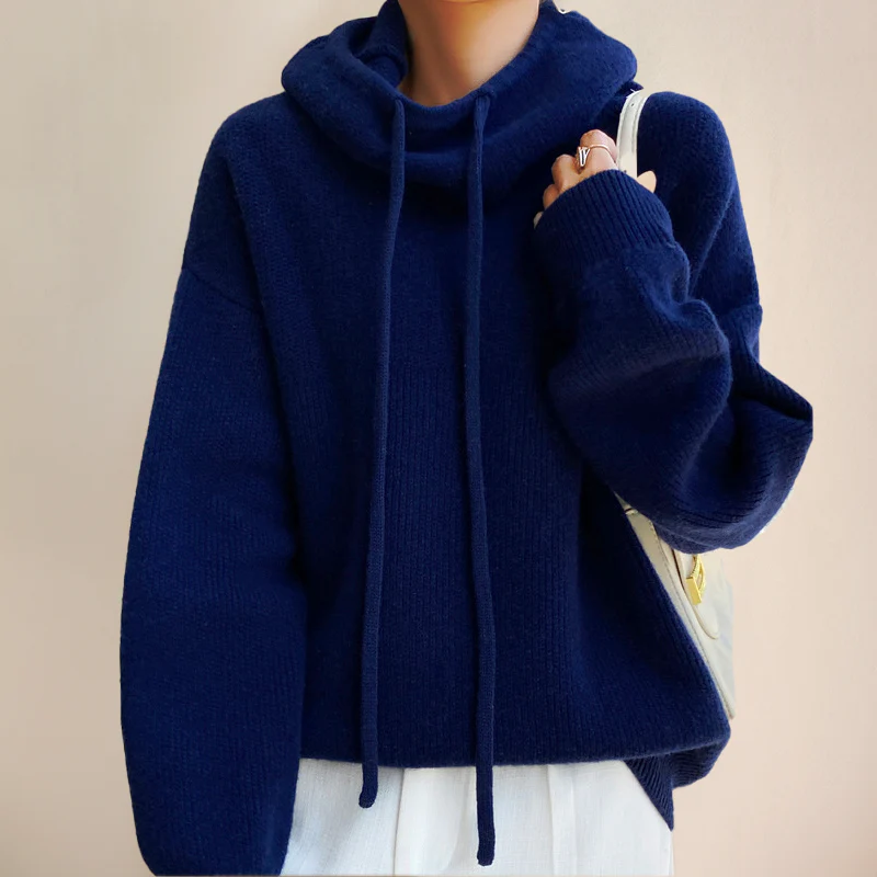 Pull à col roulé en laine mérinos pour femme